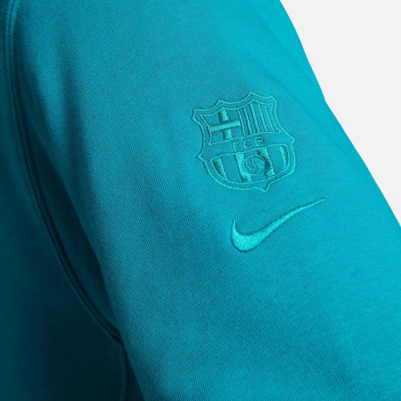 Nike FC Barcelona Club Third Men's Soccer French Terry Pullover Hoodie - DX8643-300-NIKE by Nike | Available at Niky's Sports