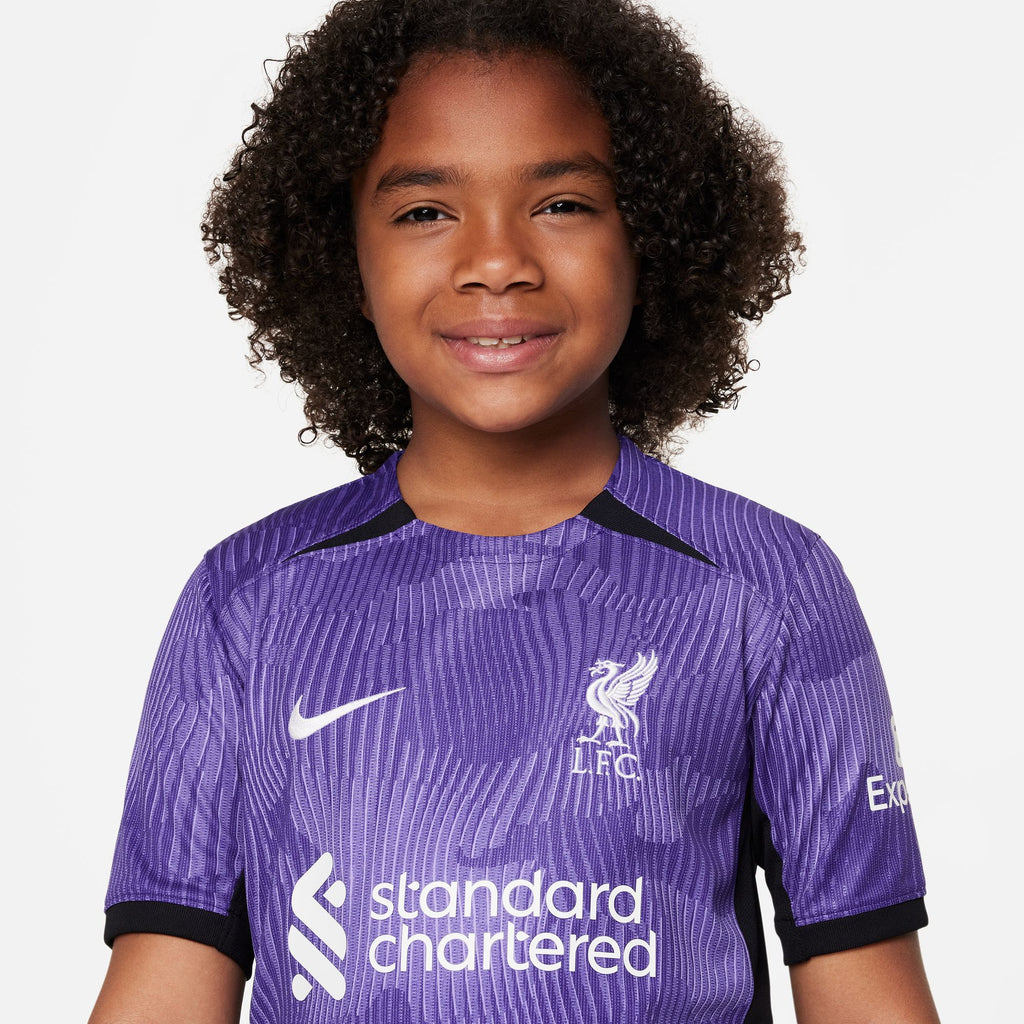Nike Liverpool FC 2023/24 Stadium Third Big Kids' Dri-FIT Soccer Jersey - DX9851-568-NIKE by Nike | Available at Niky's Sports