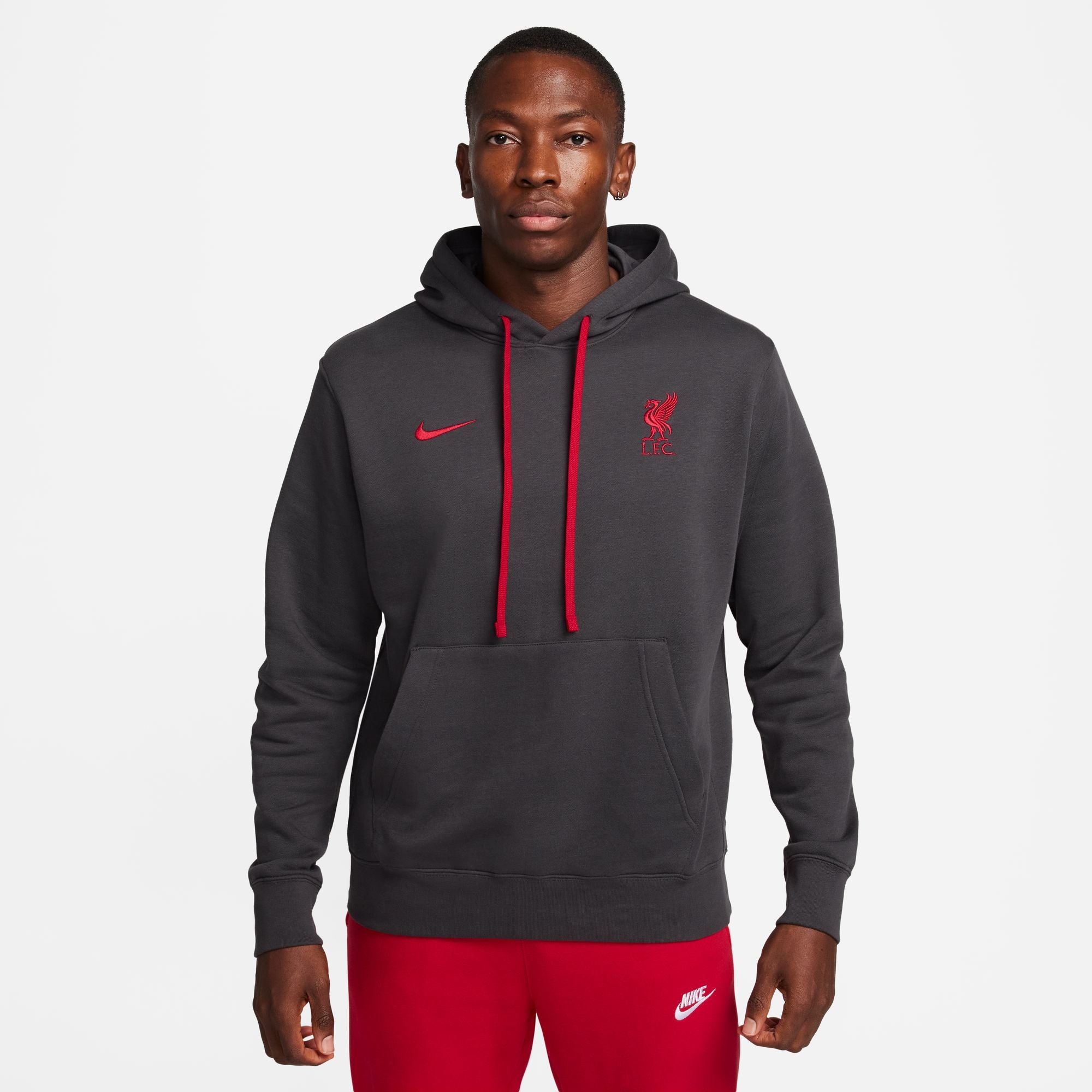 Nike Liverpool FC Club Fleece Men's Soccer Graphic Pullover Hoodie - FD7171-061-NIKE by Nike | Available at Niky's Sports