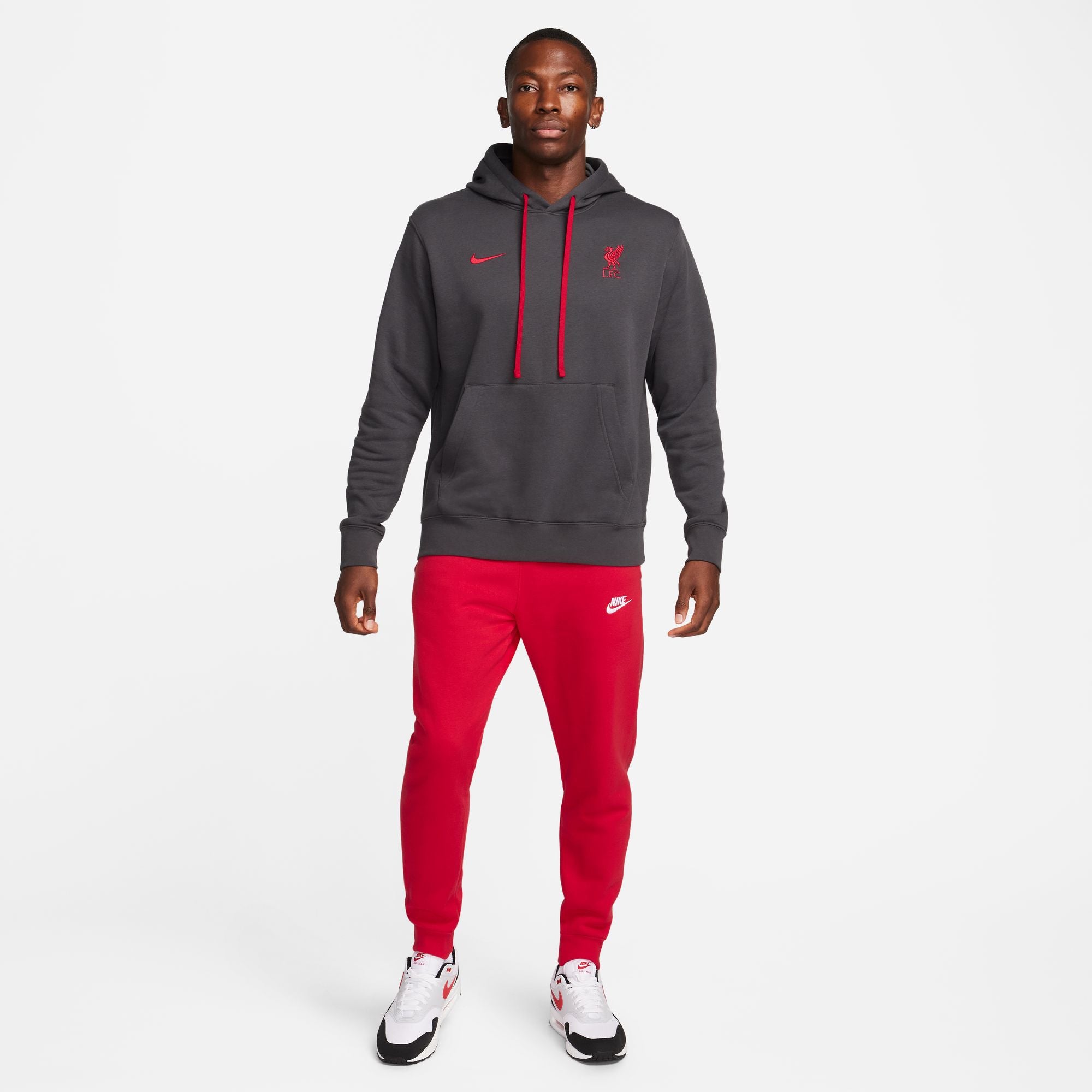 Nike Liverpool FC Club Fleece Men's Soccer Graphic Pullover Hoodie - FD7171-061-NIKE by Nike | Available at Niky's Sports