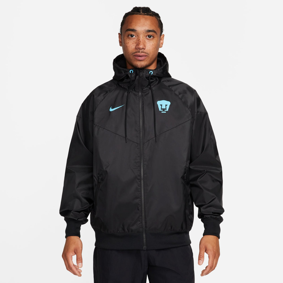 Nike Pumas UNAM Sport Essentials Windrunner Third Men&#39;s Soccer Hooded Woven Jacket - FD9128-010-NIKE by Nike | Available at Niky&#39;s Sports