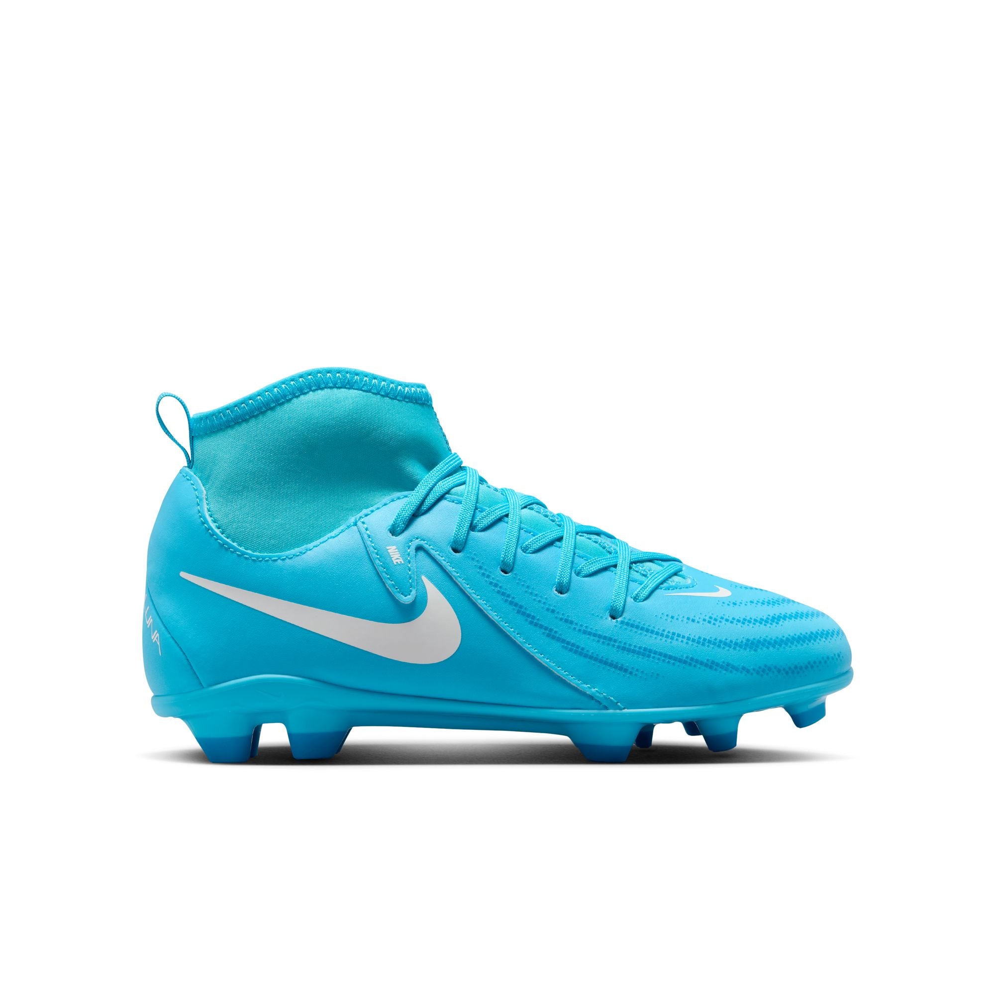Nike Jr. Phantom Luna 2 Club Little/Big Kids' MG High-Top Soccer Cleats - FJ2601-400-NIKE by Nike | Available at Niky's Sports