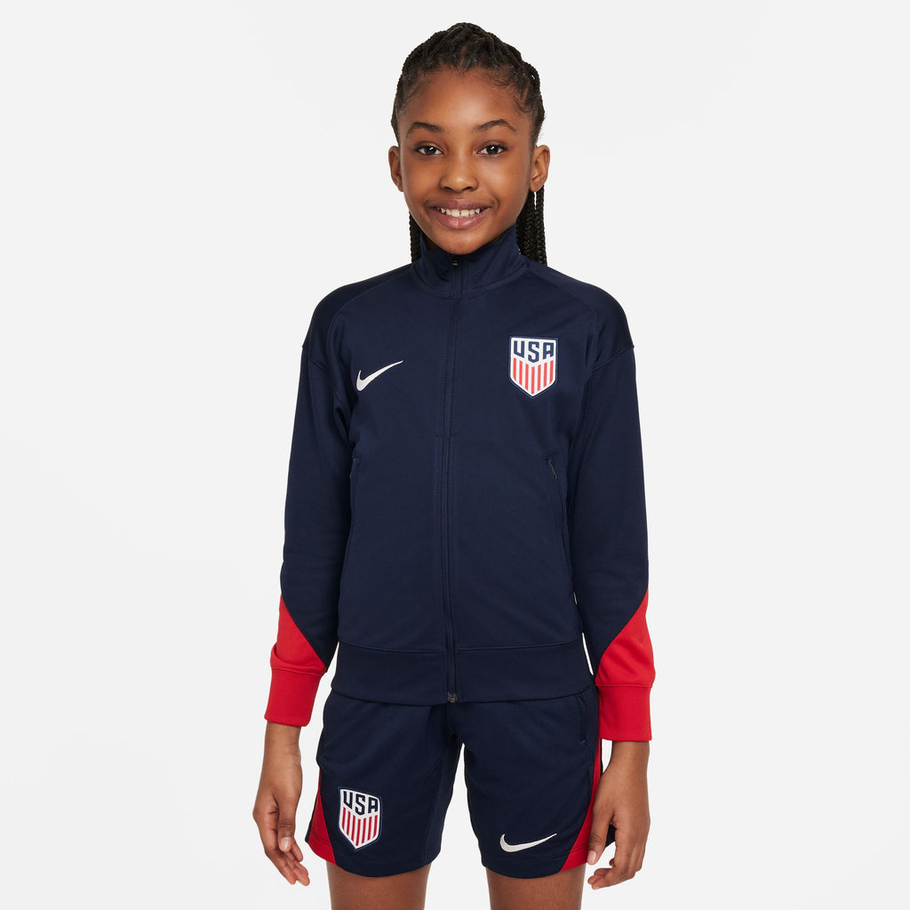 Nike USMNT Strike Big Kids' Dri-FIT Soccer Track Jacket - FJ3060-452-NIKE by Nike | Available at Niky's Sports