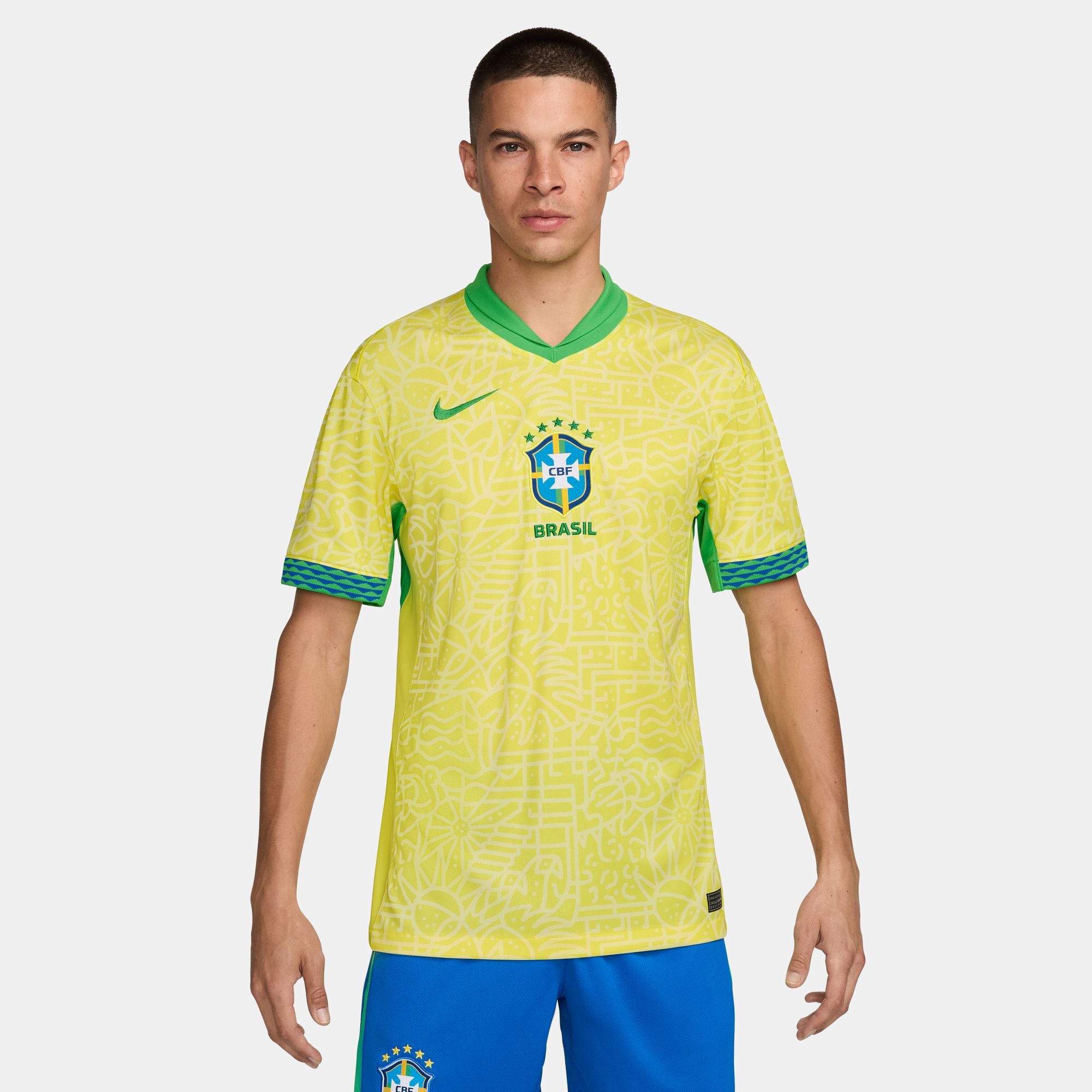 Nike Brazil 2024 Stadium Home Men's Dri-FIT Soccer Replica Jersey - FJ4284-706-NIKE by Nike | Available at Niky's Sports