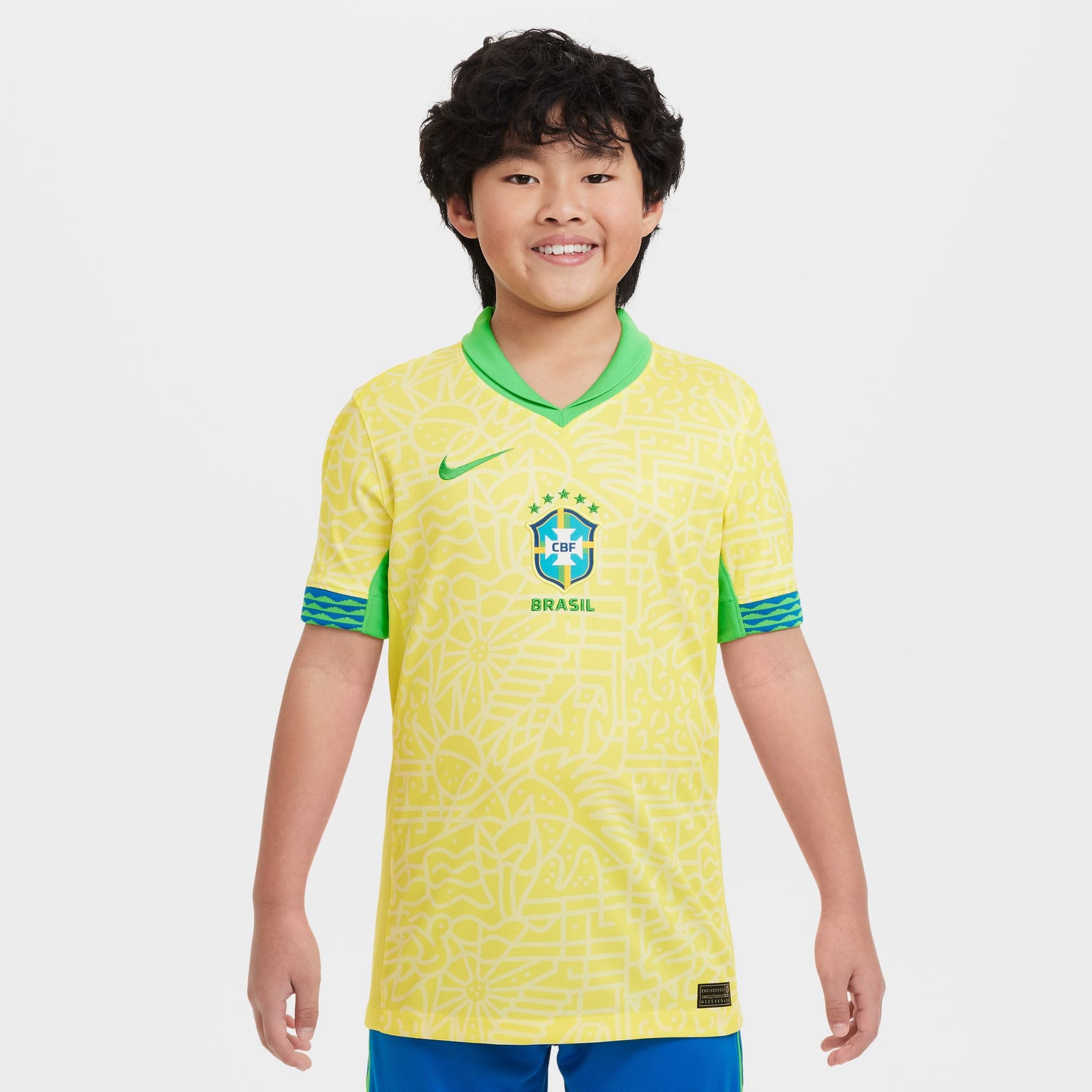 Nike Brazil 2024 Stadium Home Big Kids' Dri-FIT Soccer Replica Jersey - FJ4409-706-NIKE by Nike | Available at Niky's Sports