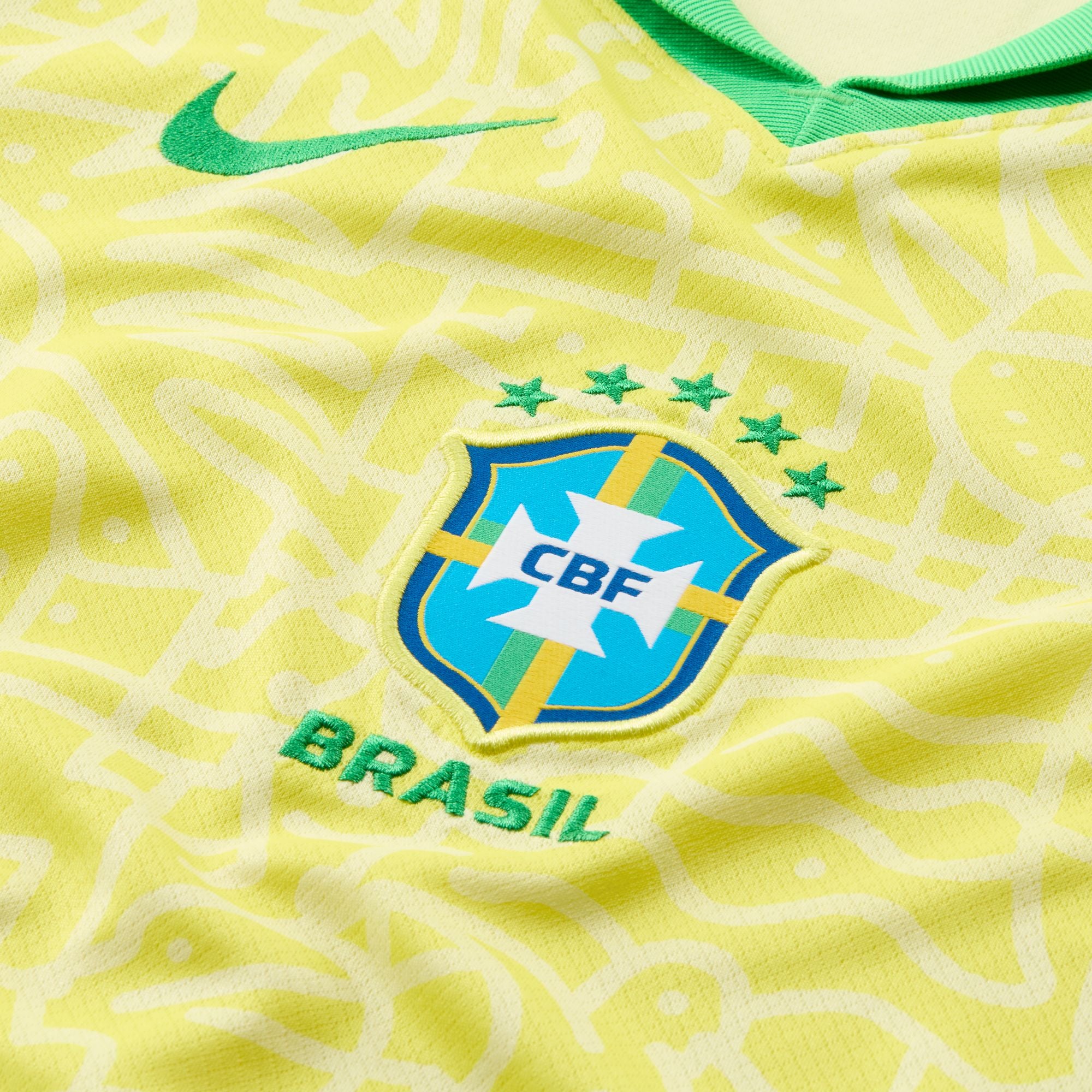 Nike Brazil 2024 Stadium Home Big Kids' Dri-FIT Soccer Replica Jersey - FJ4409-706-NIKE by Nike | Available at Niky's Sports