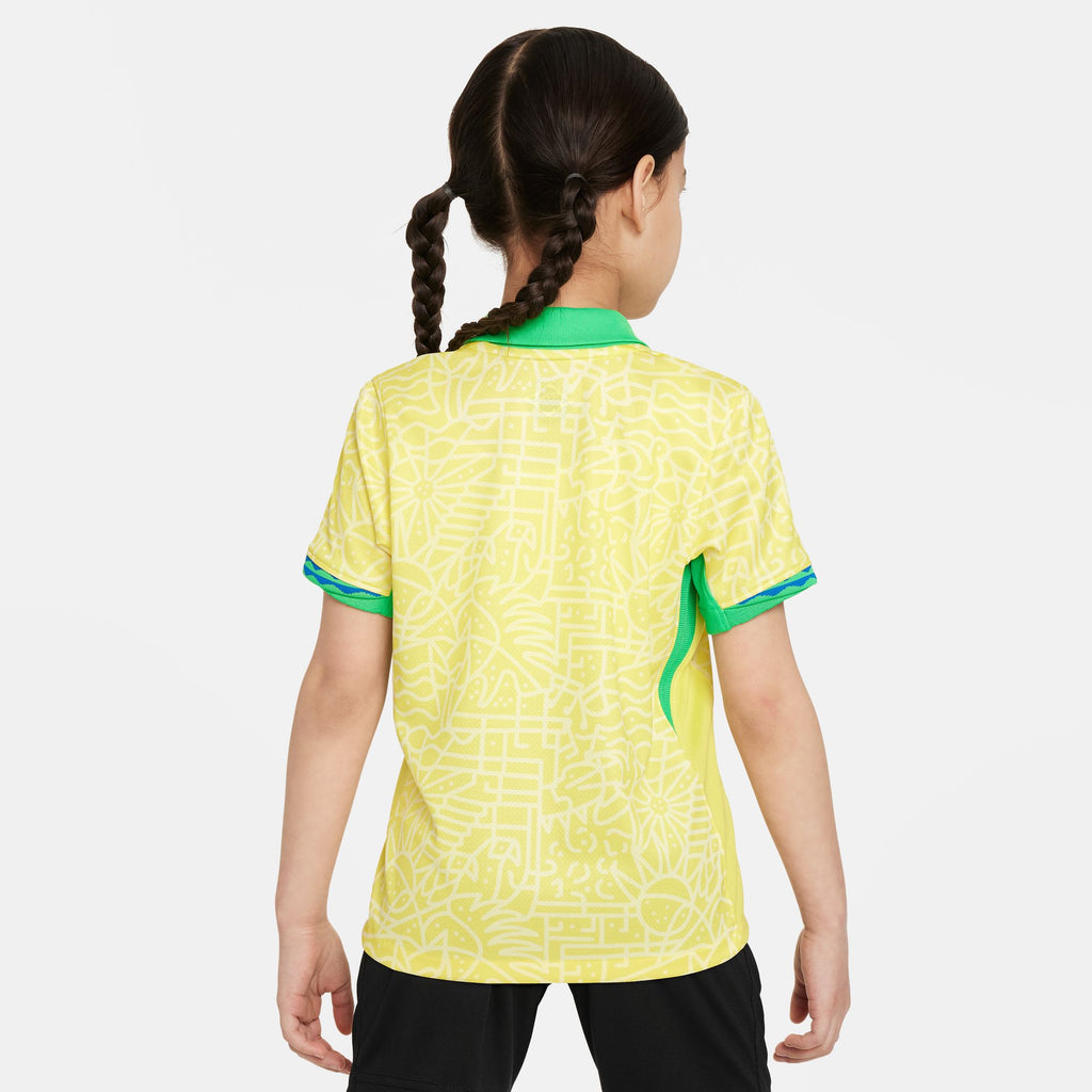 Nike Brazil 2024 Stadium Home Little Kids' Dri-FIT Soccer Replica Jersey - FJ4436-706-NIKE by Nike | Available at Niky's Sports