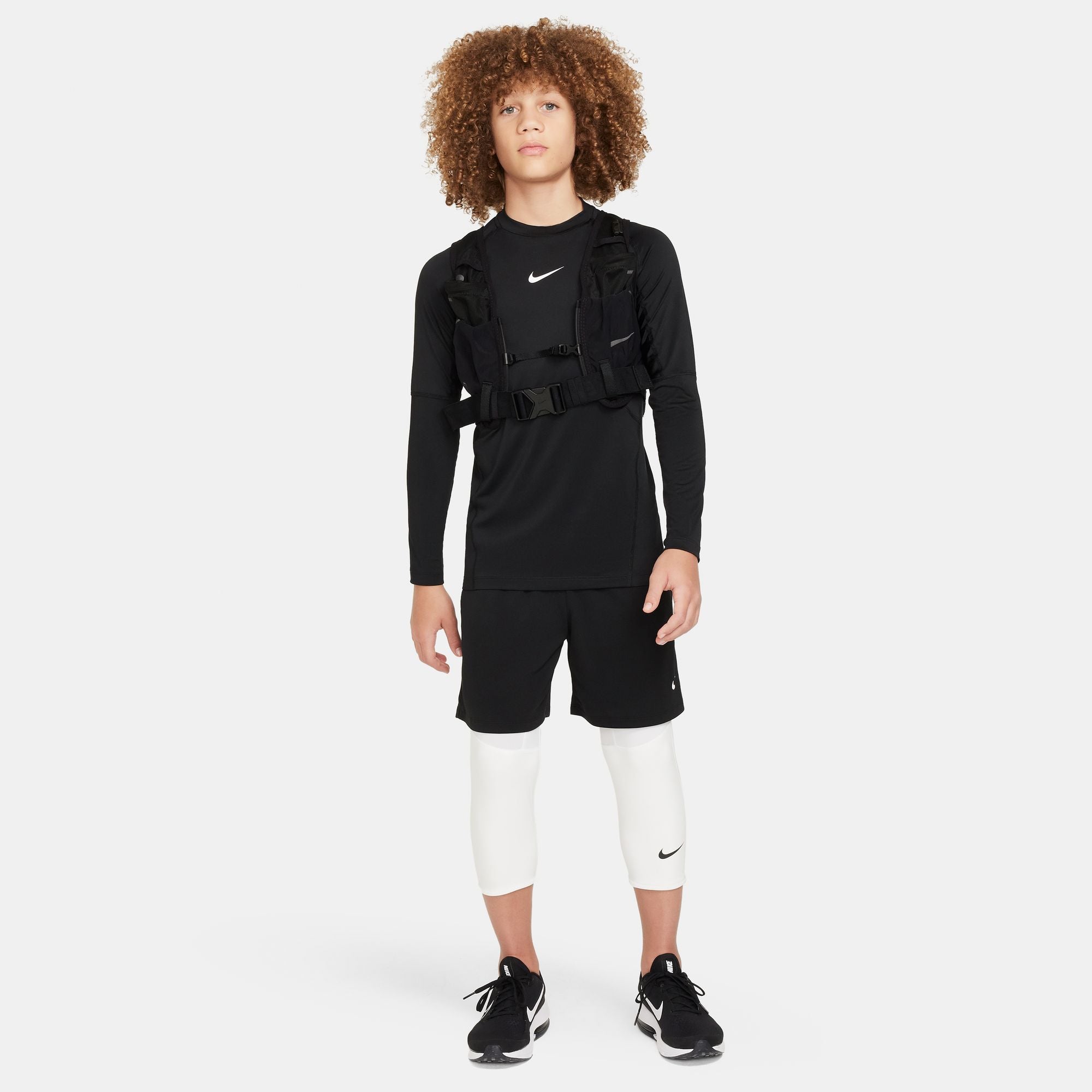 Nike Pro Big Kids' (Boys') Dri-FIT Long-Sleeve Top - FJ6822-010-NIKE by Nike | Available at Niky's Sports