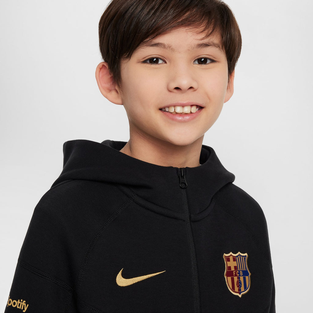 Nike FC Barcelona Tech Fleece Big Kids' (Boys') Soccer Full-Zip Hoodie - FN8500-011-NIKE by Nike | Available at Niky's Sports