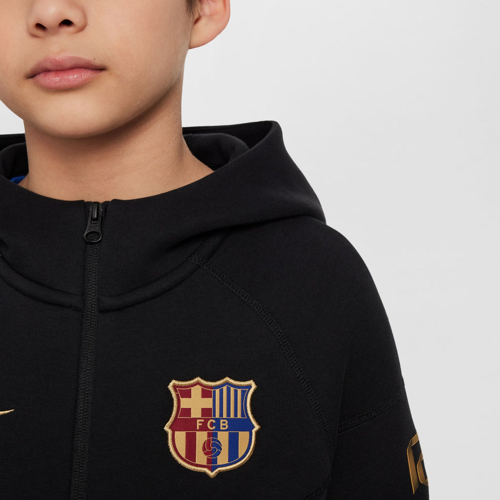 Nike FC Barcelona Tech Fleece Big Kids' (Boys') Soccer Full-Zip Hoodie - FN8500-011-NIKE by Nike | Available at Niky's Sports