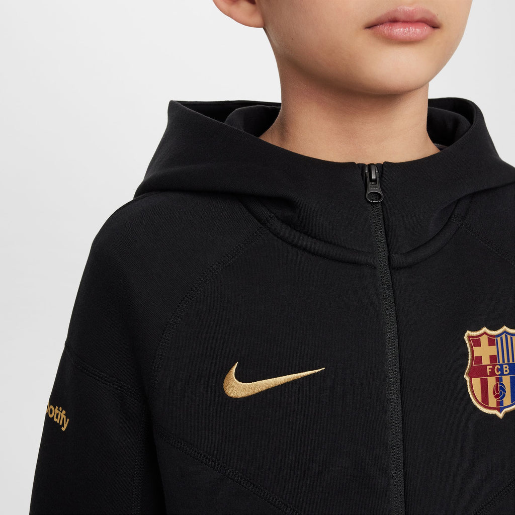 Nike FC Barcelona Tech Fleece Big Kids' (Boys') Soccer Full-Zip Hoodie - FN8500-011-NIKE by Nike | Available at Niky's Sports