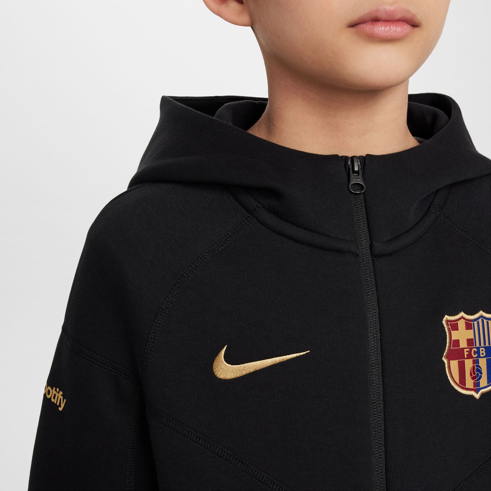 Nike FC Barcelona Tech Fleece Big Kids' (Boys') Soccer Full-Zip Hoodie - FN8500-011-NIKE by Nike | Available at Niky's Sports