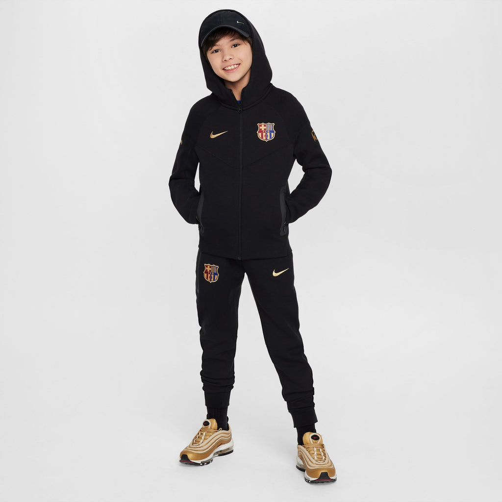 Nike FC Barcelona Tech Fleece Big Kids' (Boys') Soccer Full-Zip Hoodie - FN8500-011-NIKE by Nike | Available at Niky's Sports