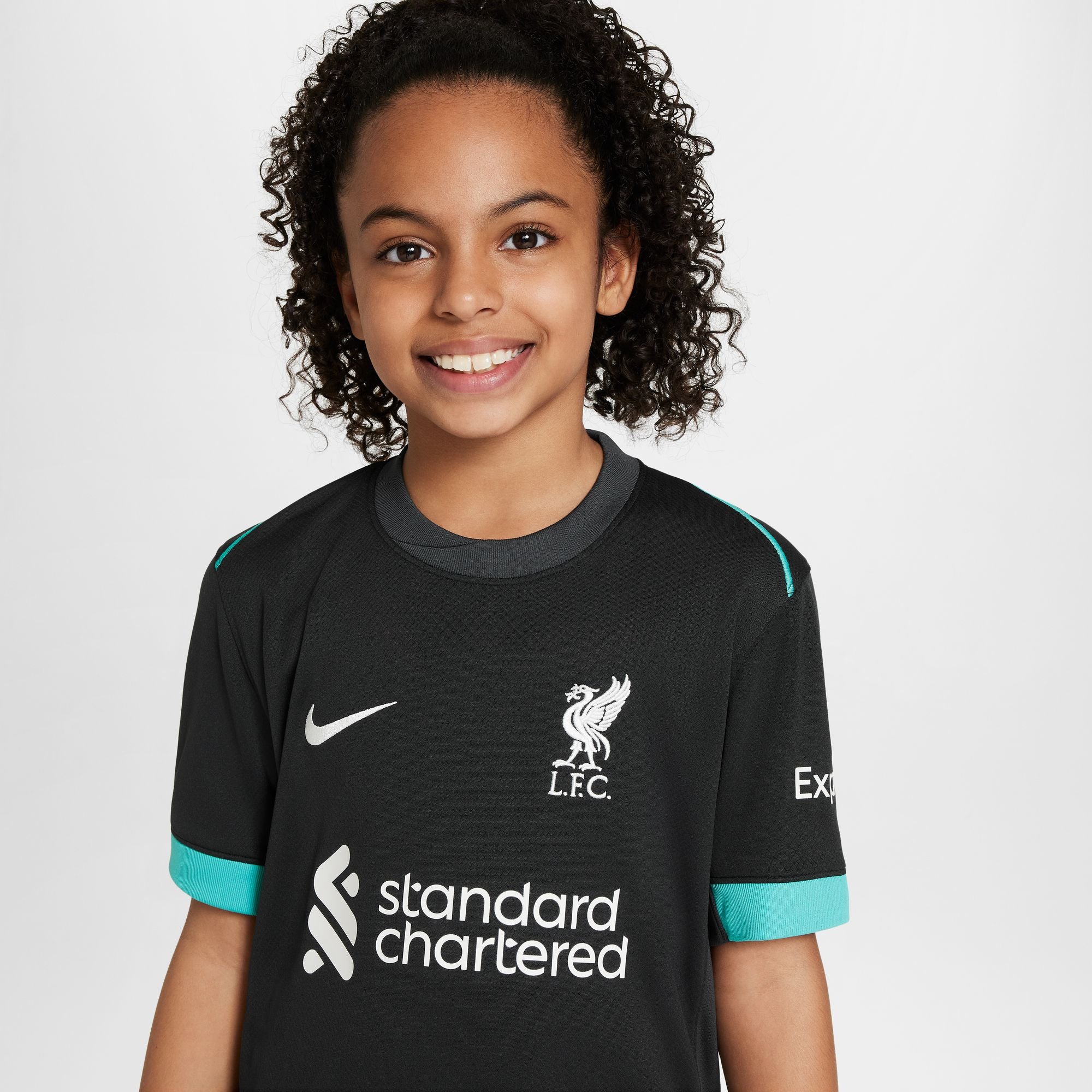 Nike Liverpool FC 2024/25 Stadium Away Big Kids' Dri-FIT Soccer Replica Jersey - FN9125-322-NIKE by Nike | Available at Niky's Sports