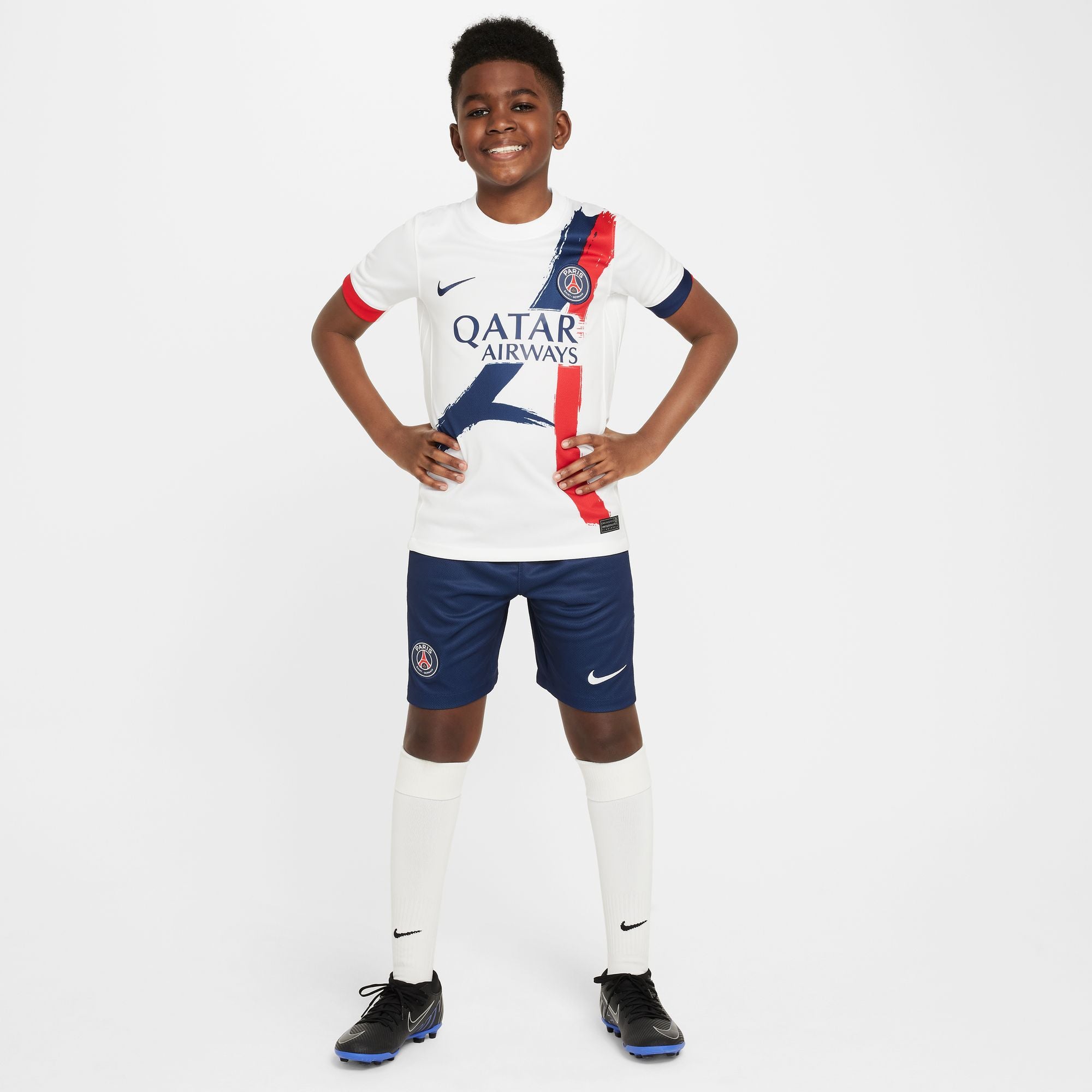 Nike Paris Saint-Germain 2024/25 Stadium Away Big Kids' Dri-FIT Soccer Replica Jersey - FN9126-101-NIKE by Nike | Available at Niky's Sports