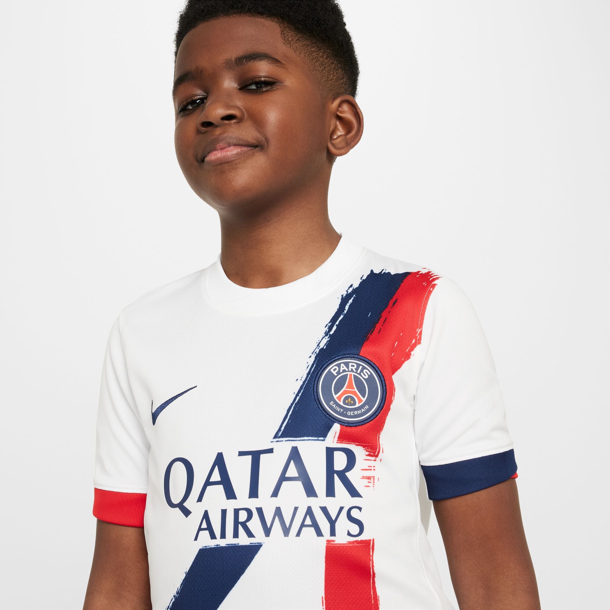 Nike Paris Saint-Germain 2024/25 Stadium Away Big Kids' Dri-FIT Soccer Replica Jersey - FN9126-101-NIKE by Nike | Available at Niky's Sports