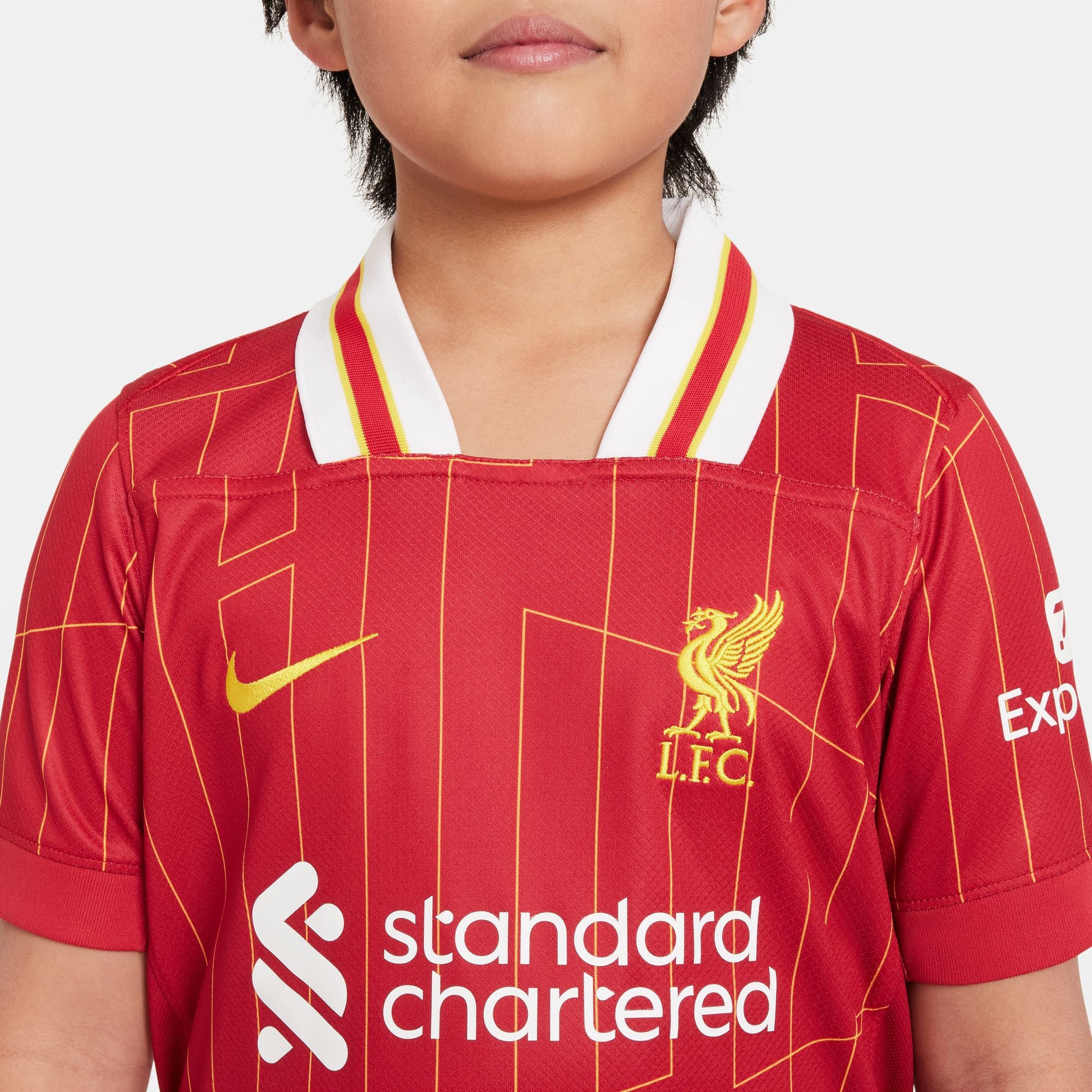 Nike Liverpool FC 2024/25 Stadium Home Big Kids' Dri-FIT Soccer Replica Jersey - FN9154-688-NIKE by Nike | Available at Niky's Sports