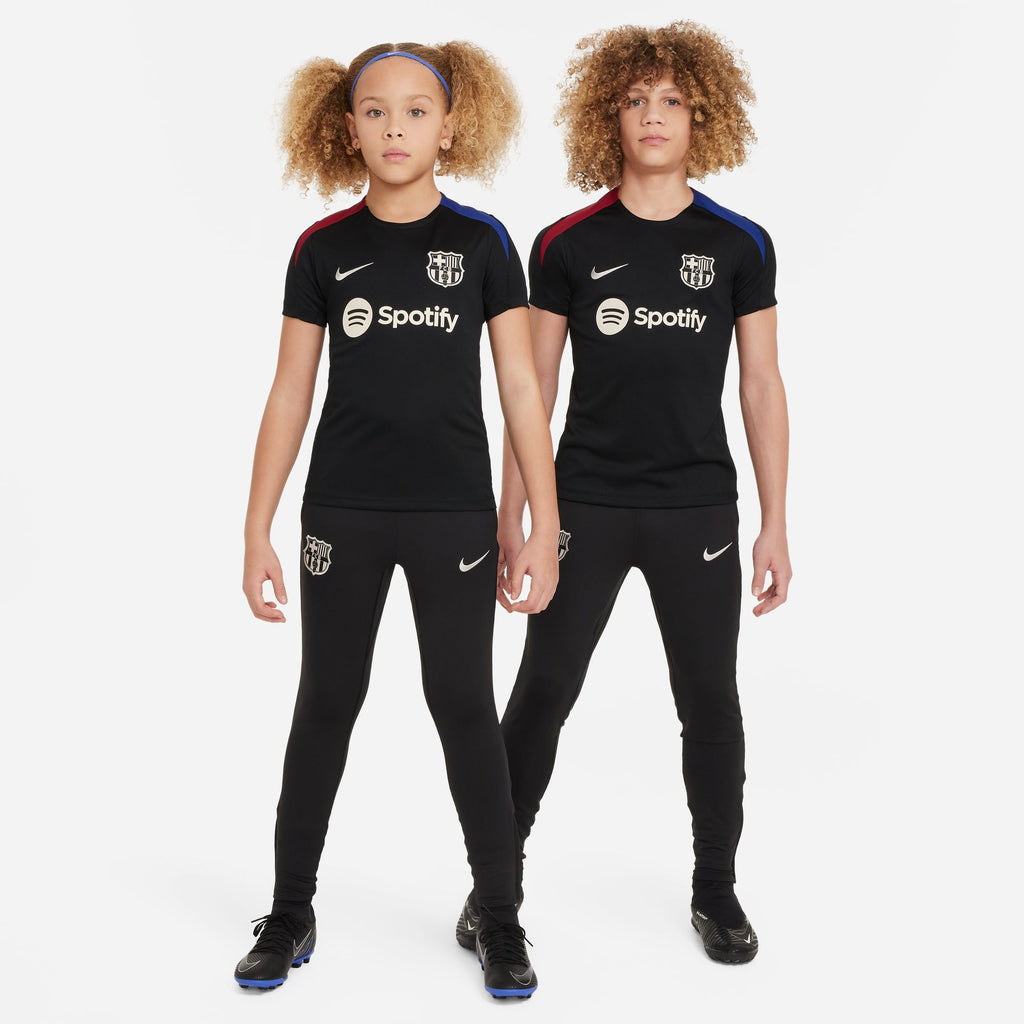 Nike FC Barcelona Strike Big Kids' Dri-FIT Soccer Short-Sleeve Knit Top - FN9859-011-NIKE by Nike | Available at Niky's Sports