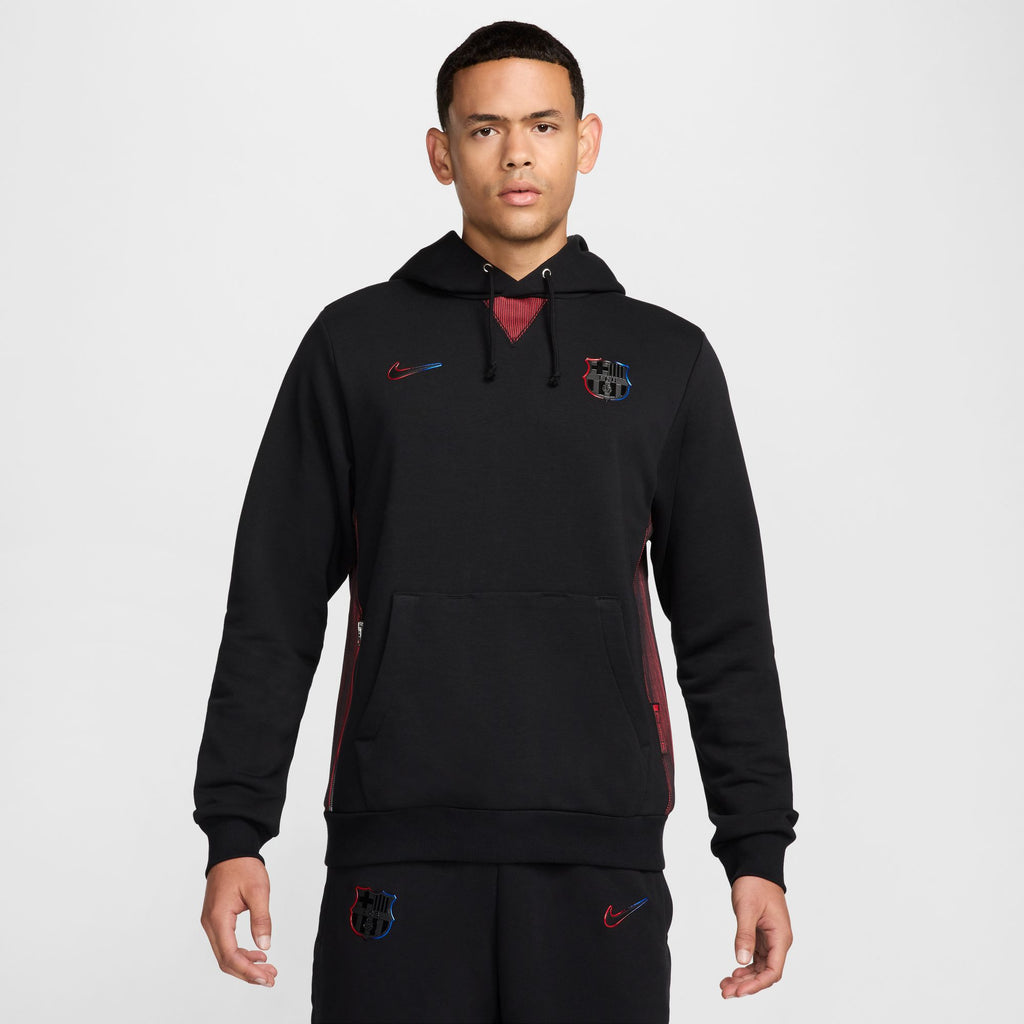 Nike FC Barcelona Standard Issue Away Men's Dri-FIT Soccer Pullover Hoodie - FQ3216-010-NIKE by Nike | Available at Niky's Sports