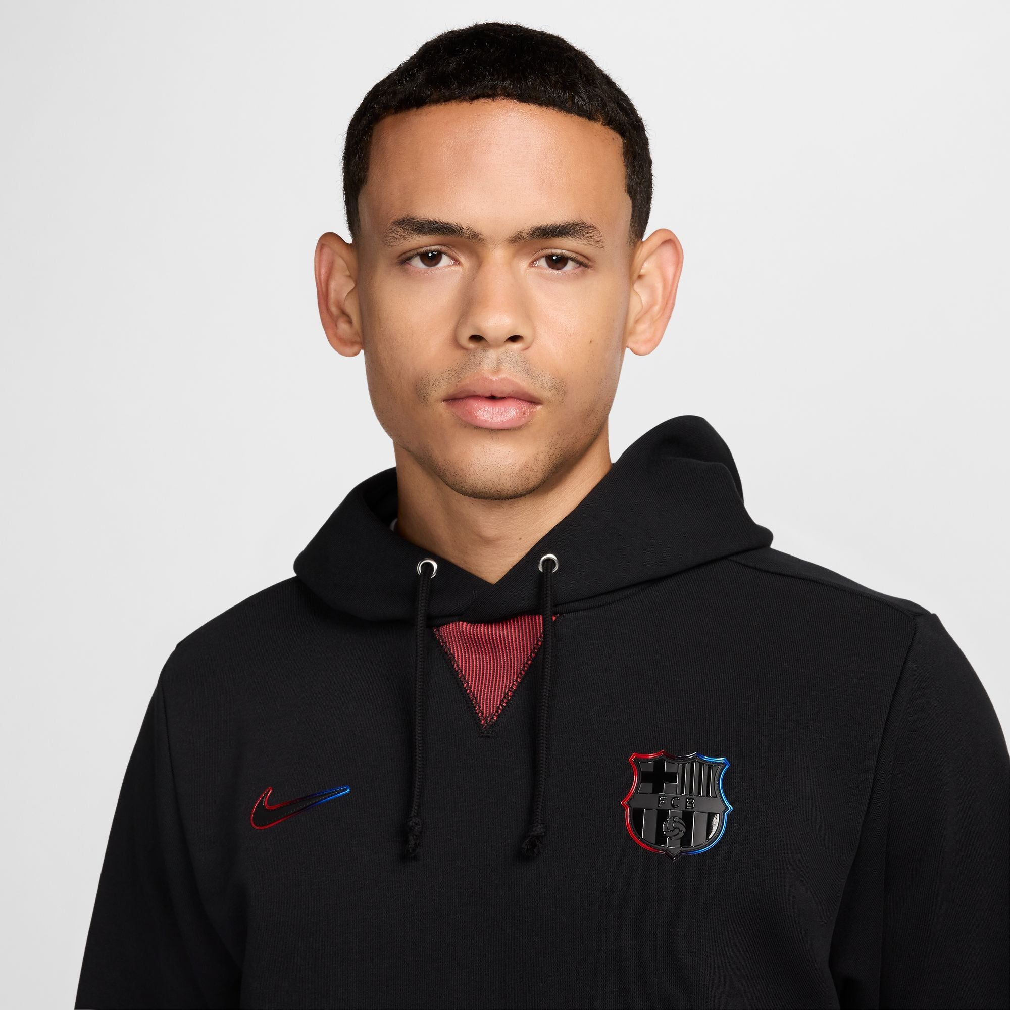 Nike FC Barcelona Standard Issue Away Men's Dri-FIT Soccer Pullover Hoodie - FQ3216-010-NIKE by Nike | Available at Niky's Sports