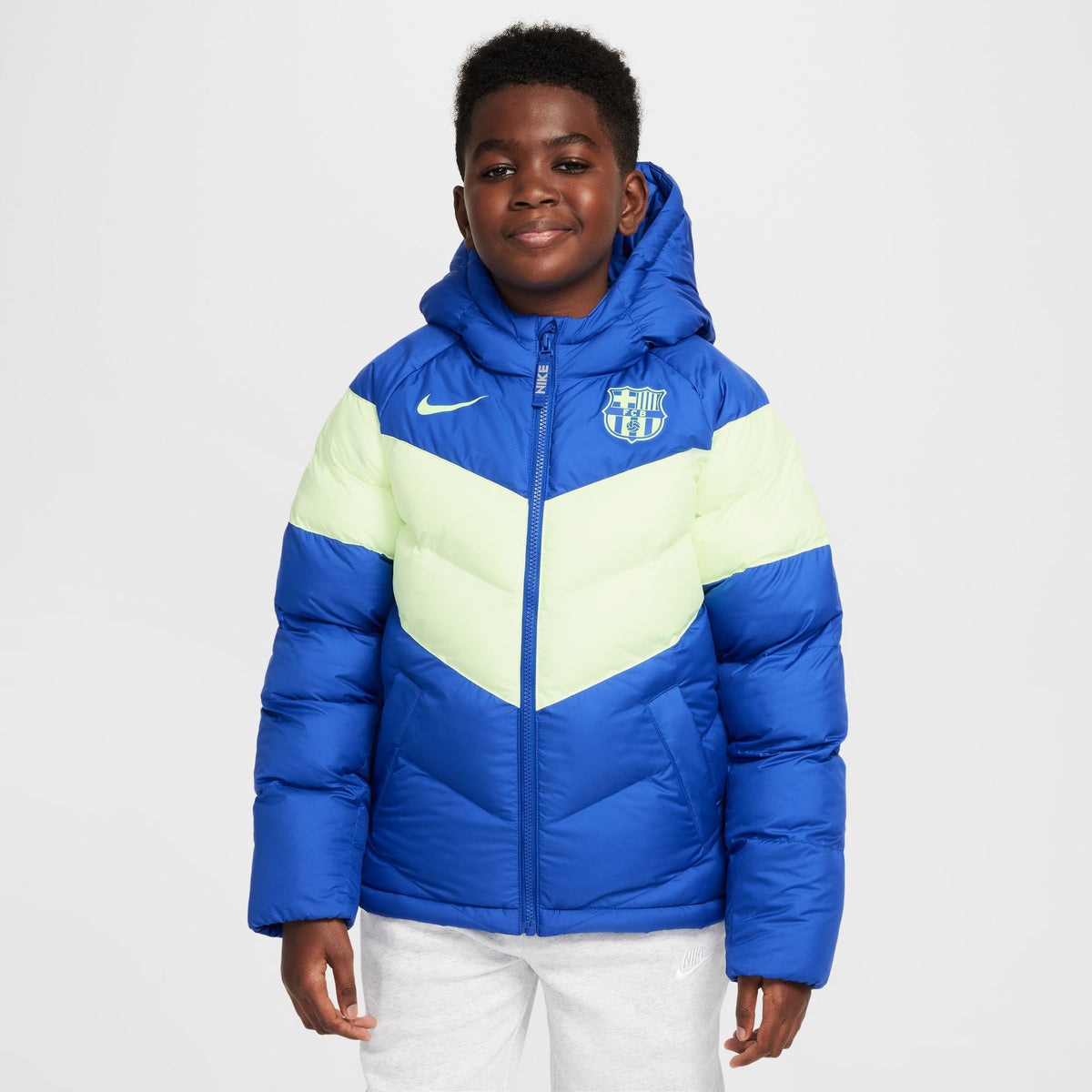 Nike FC Barcelona Third Big Kids&#39; Soccer Synthetic-Fill Hooded Jacket - FQ3423-417-NIKE by Nike | Available at Niky&#39;s Sports