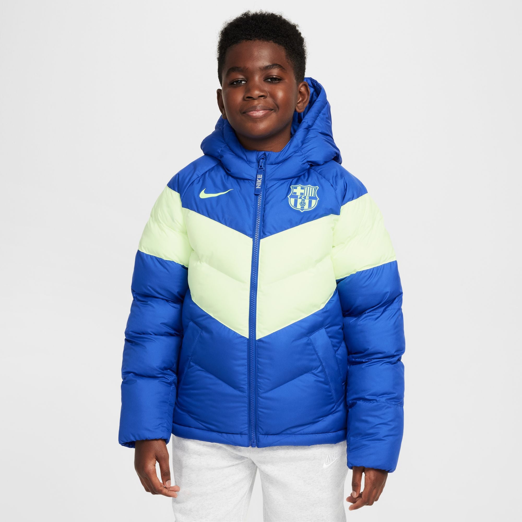 Nike FC Barcelona Third Big Kids' Soccer Synthetic-Fill Hooded Jacket - FQ3423-417-NIKE by Nike | Available at Niky's Sports