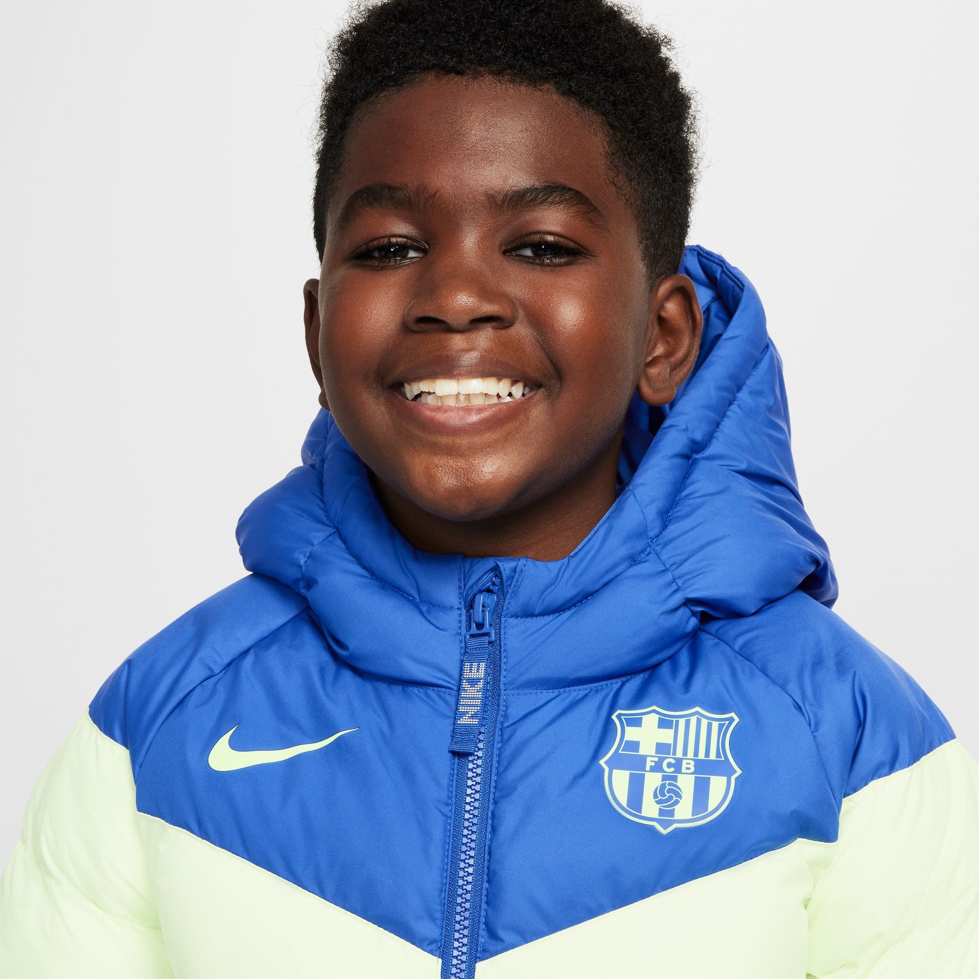 Nike FC Barcelona Third Big Kids' Soccer Synthetic-Fill Hooded Jacket - FQ3423-417-NIKE by Nike | Available at Niky's Sports