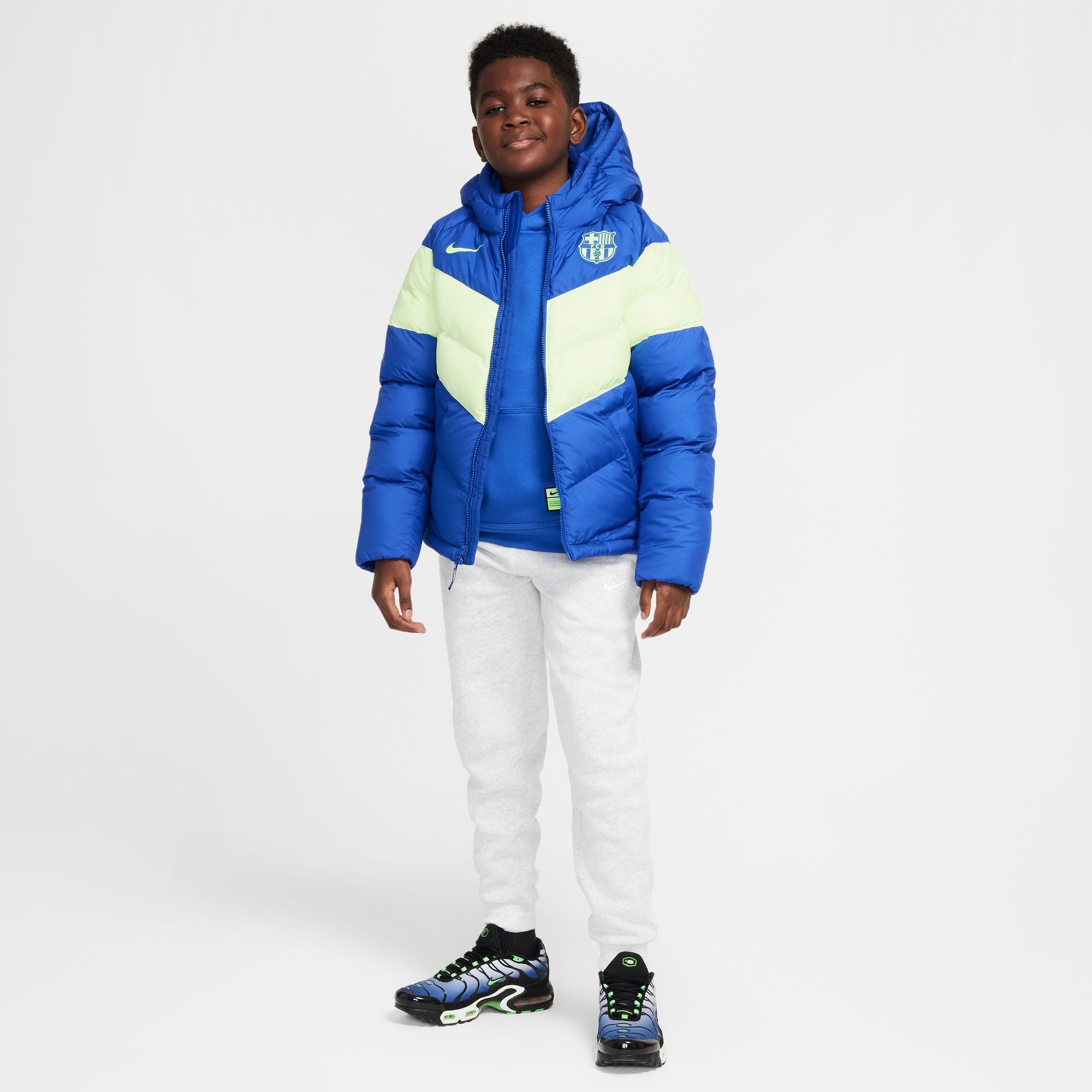 Nike FC Barcelona Third Big Kids' Soccer Synthetic-Fill Hooded Jacket - FQ3423-417-NIKE by Nike | Available at Niky's Sports