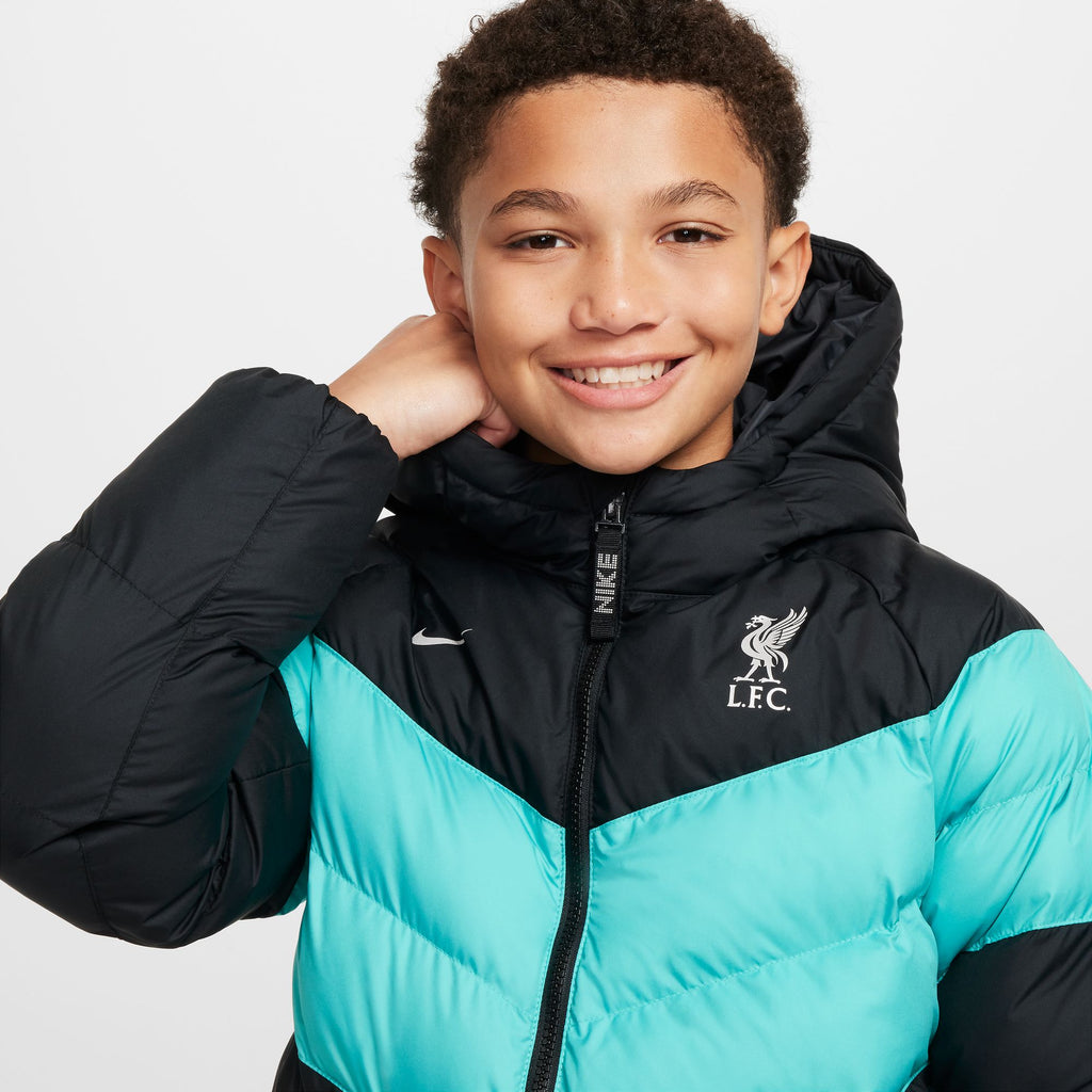 Nike Liverpool FC Big Kids' Soccer Synthetic-Fill Hooded Jacket - FQ3424-010-NIKE by Nike | Available at Niky's Sports