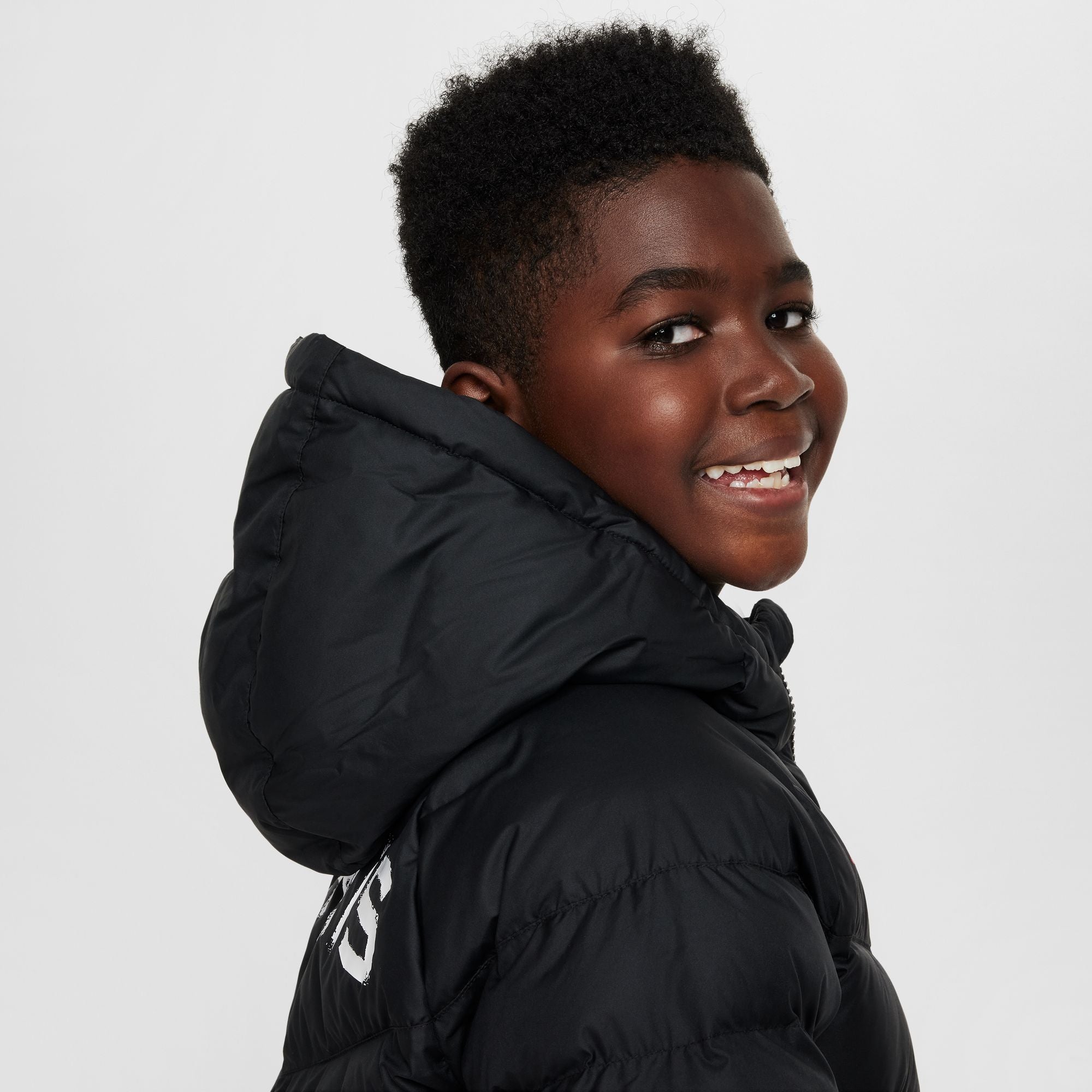 Nike Paris Saint-Germain Big Kids' Soccer Synthetic-Fill Hooded Jacket - FQ3425-010-NIKE by Nike | Available at Niky's Sports