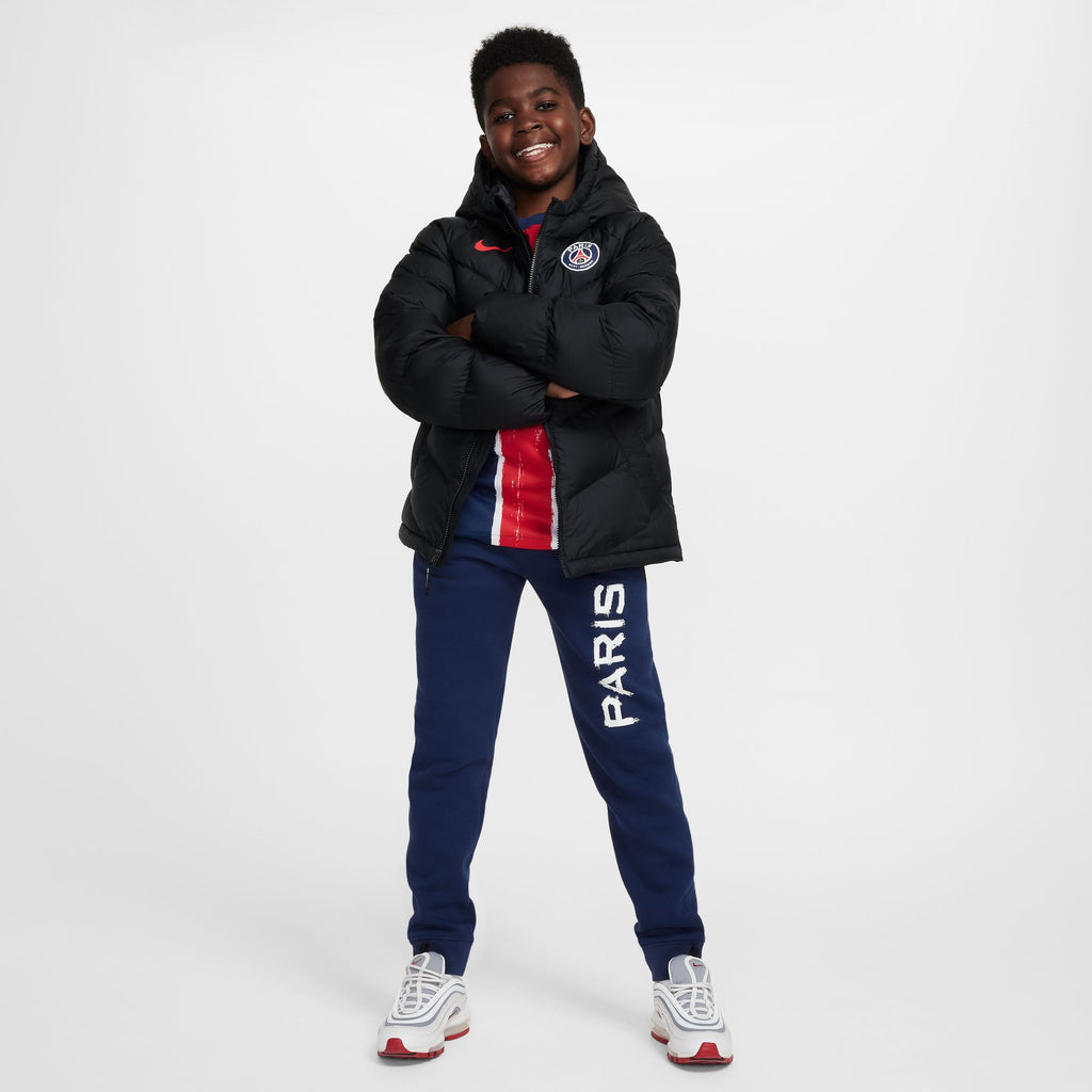 Nike Paris Saint-Germain Big Kids' Soccer Synthetic-Fill Hooded Jacket - FQ3425-010-NIKE by Nike | Available at Niky's Sports