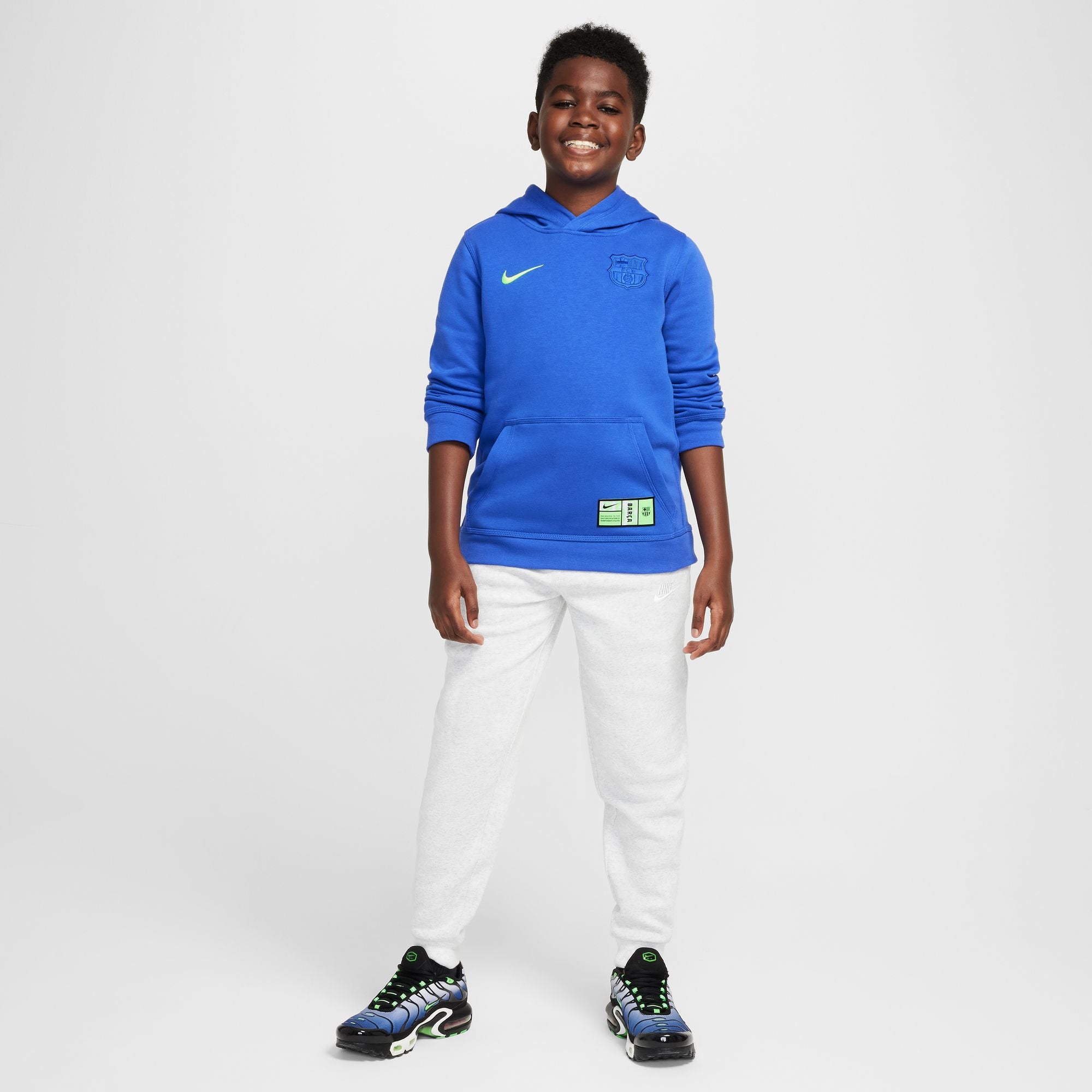 Nike FC Barcelona Club Third Big Kids' (Boys') Soccer Pullover Hoodie - FQ3449-405-NIKE by Nike | Available at Niky's Sports