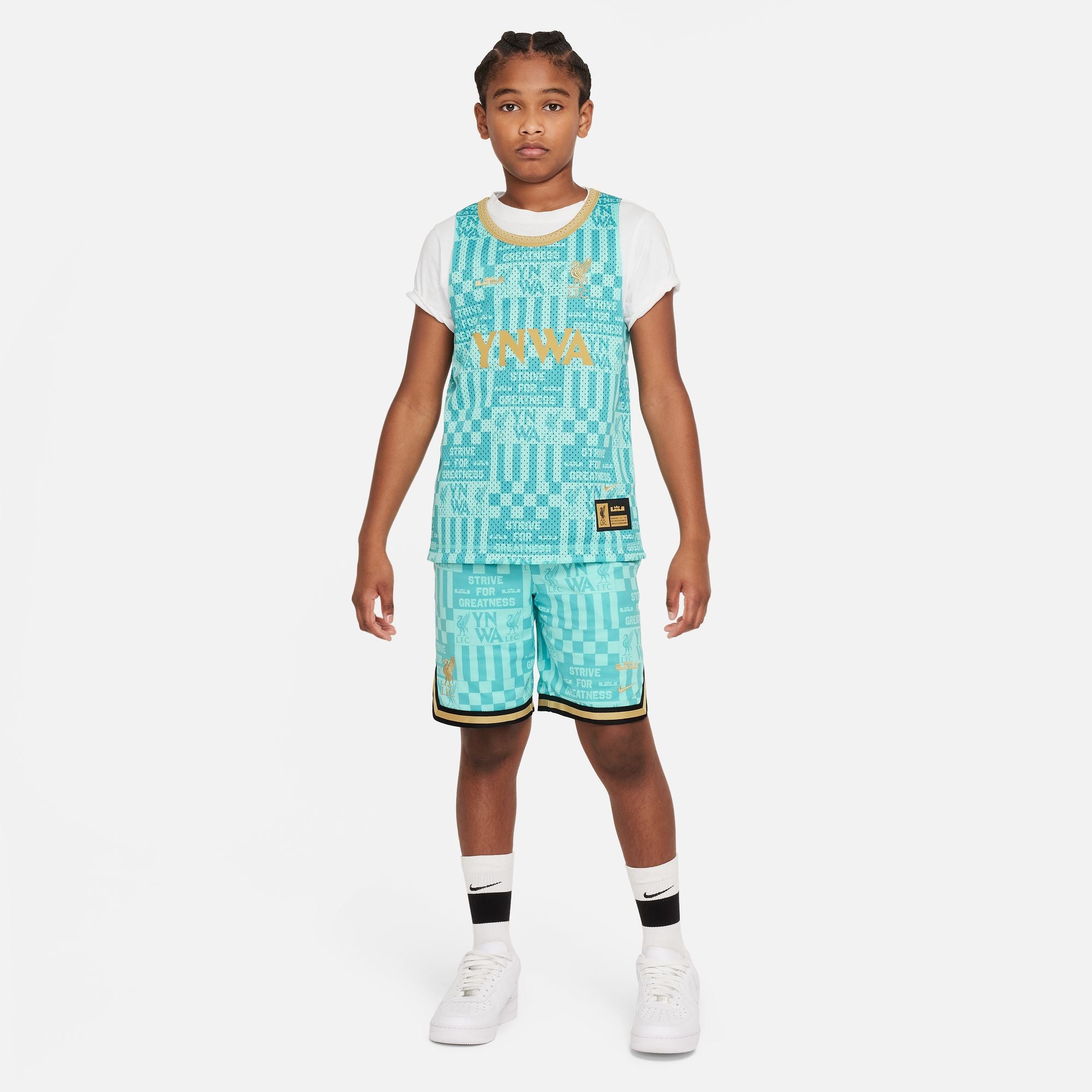 Nike LeBron x Liverpool FC Culture of Basketball Big Kids' Reversible Soccer Jersey - FQ4128-305-NIKE by Nike | Available at Niky's Sports