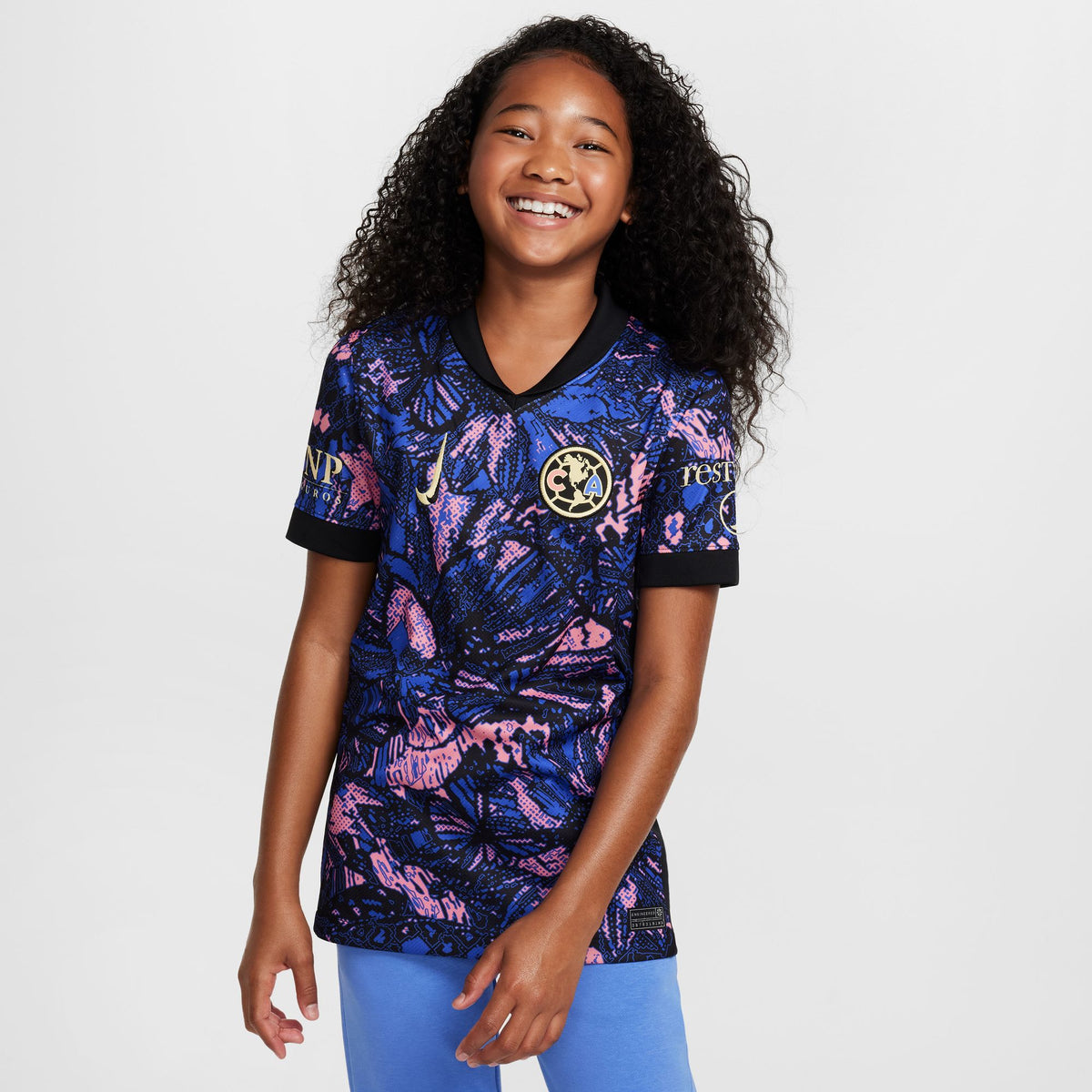Nike Club America 2024/25 Stadium Third Big Kids&#39; Dri-FIT Soccer Replica Jersey - FQ4525-434-NIKE by Nike | Available at Niky&#39;s Sports