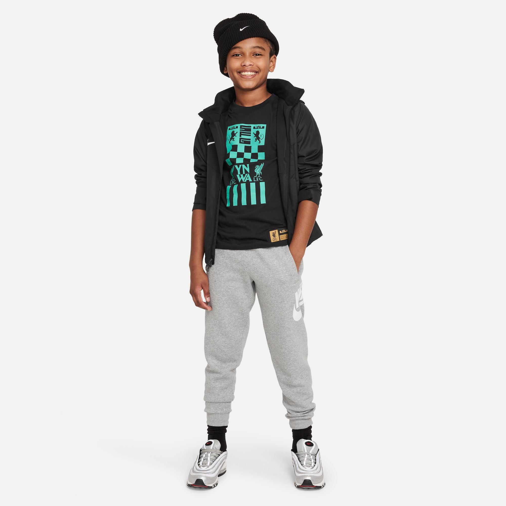 Nike LeBron x Liverpool FC Big Kids' Soccer T-Shirt - FQ6578-010-NIKE by Nike | Available at Niky's Sports