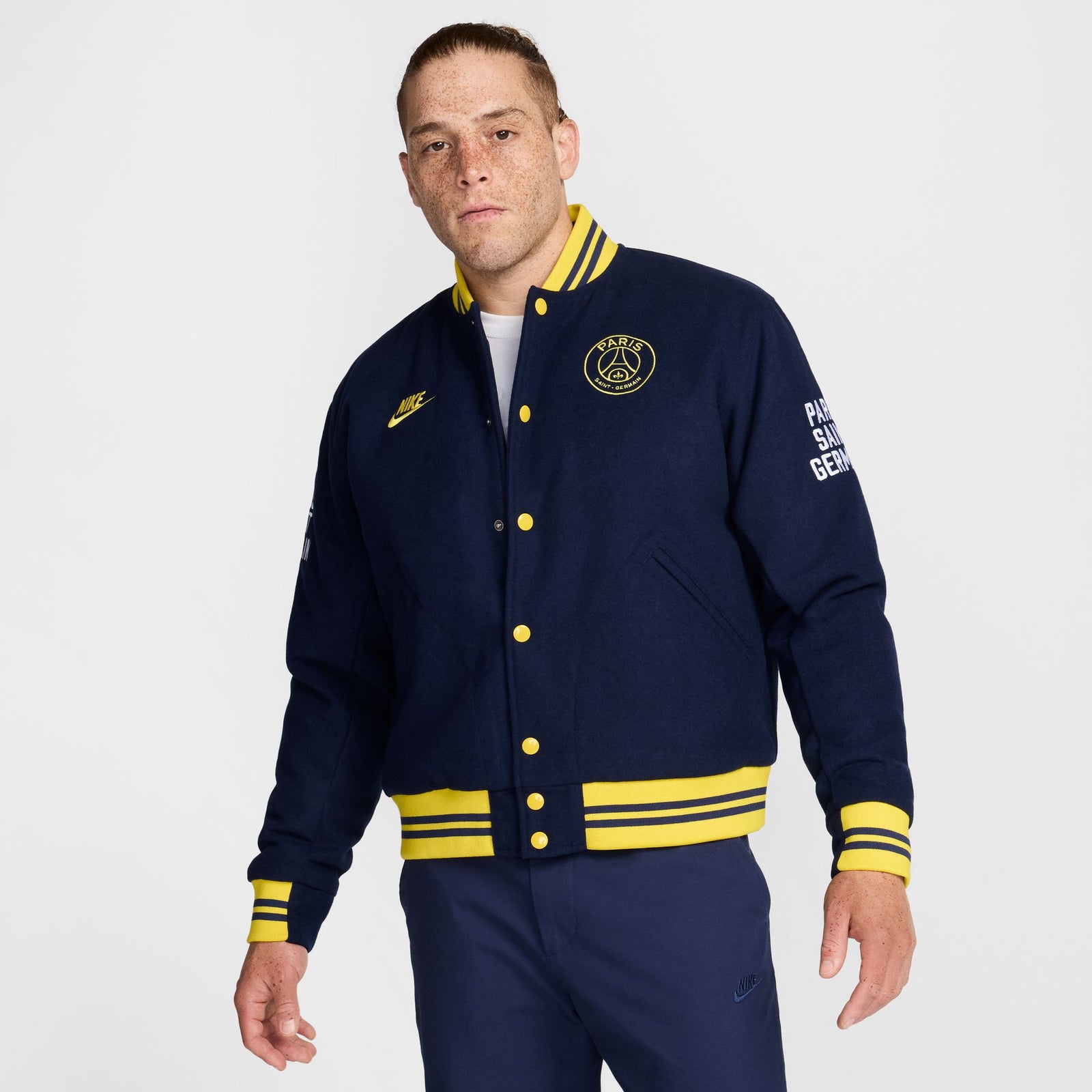 Nike Paris Saint-Germain Authentics Men's Soccer Varsity Jacket - FQ7803-410-NIKE by Nike | Available at Niky's Sports