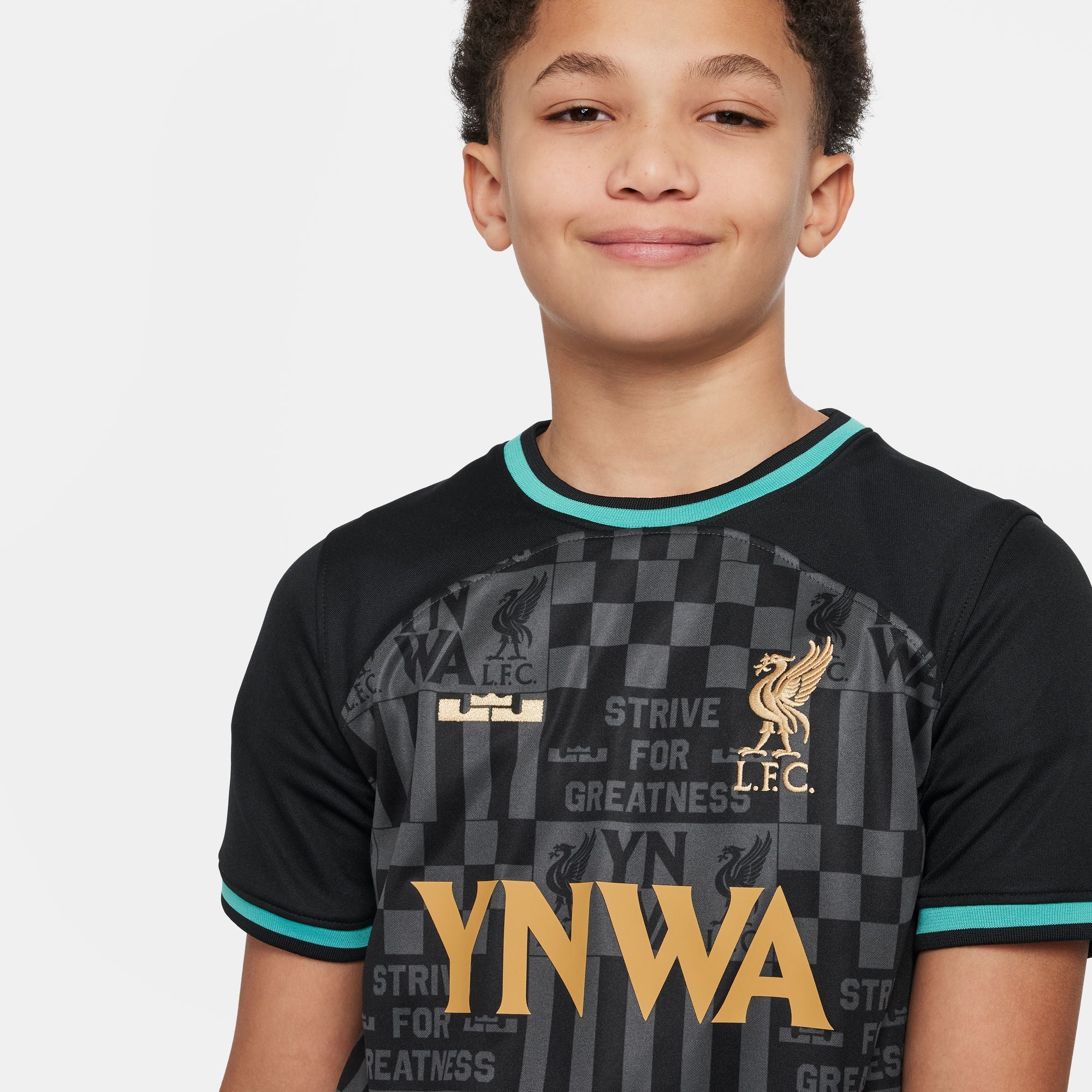Nike LeBron x Liverpool FC Stadium Big Kids' Dri-FIT Replica Soccer Jersey - FZ3201-011-NIKE by Nike | Available at Niky's Sports