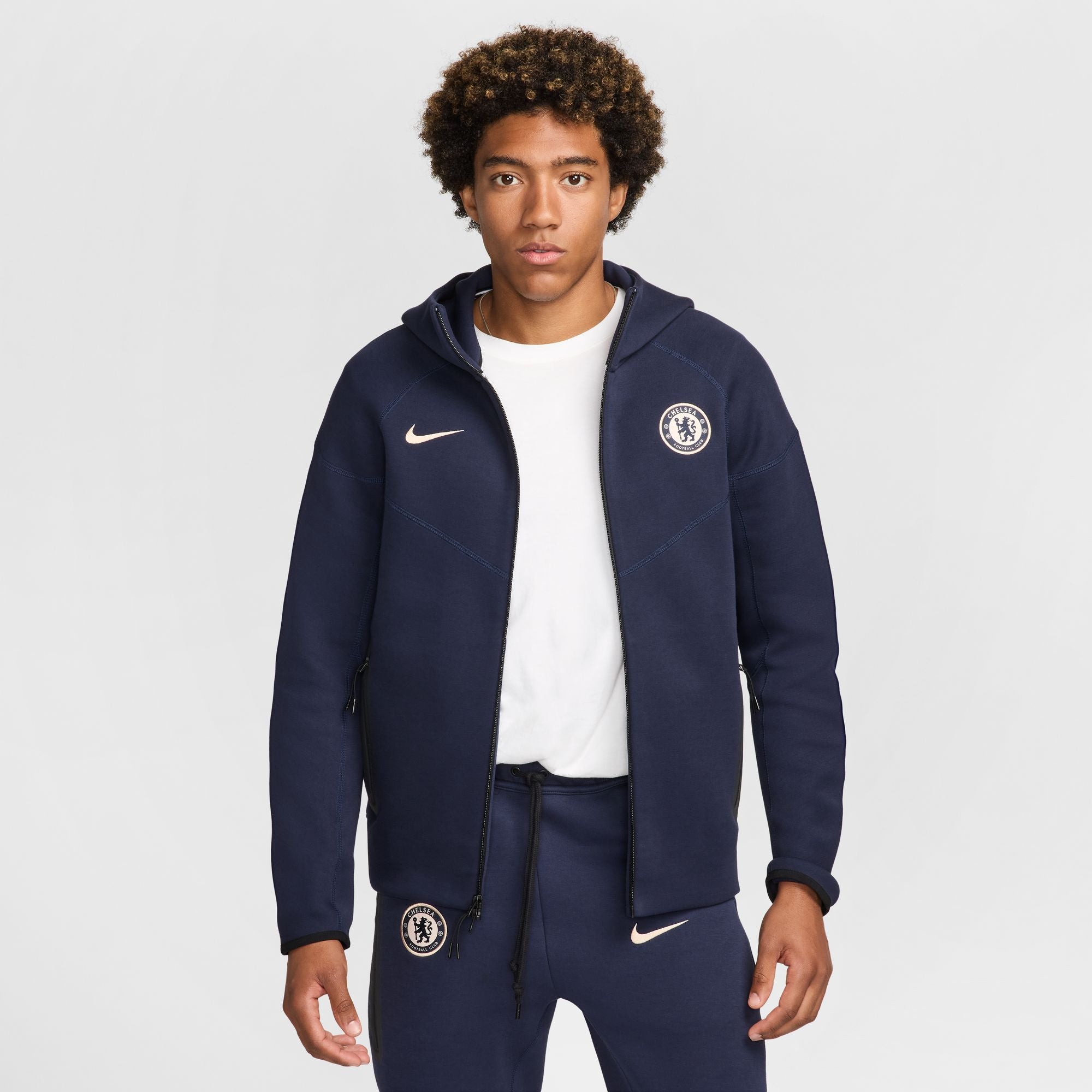 Nike Chelsea FC Tech Fleece Windrunner Men's Soccer Full-Zip Hoodie - FZ4175-452-NIKE by Nike | Available at Niky's Sports