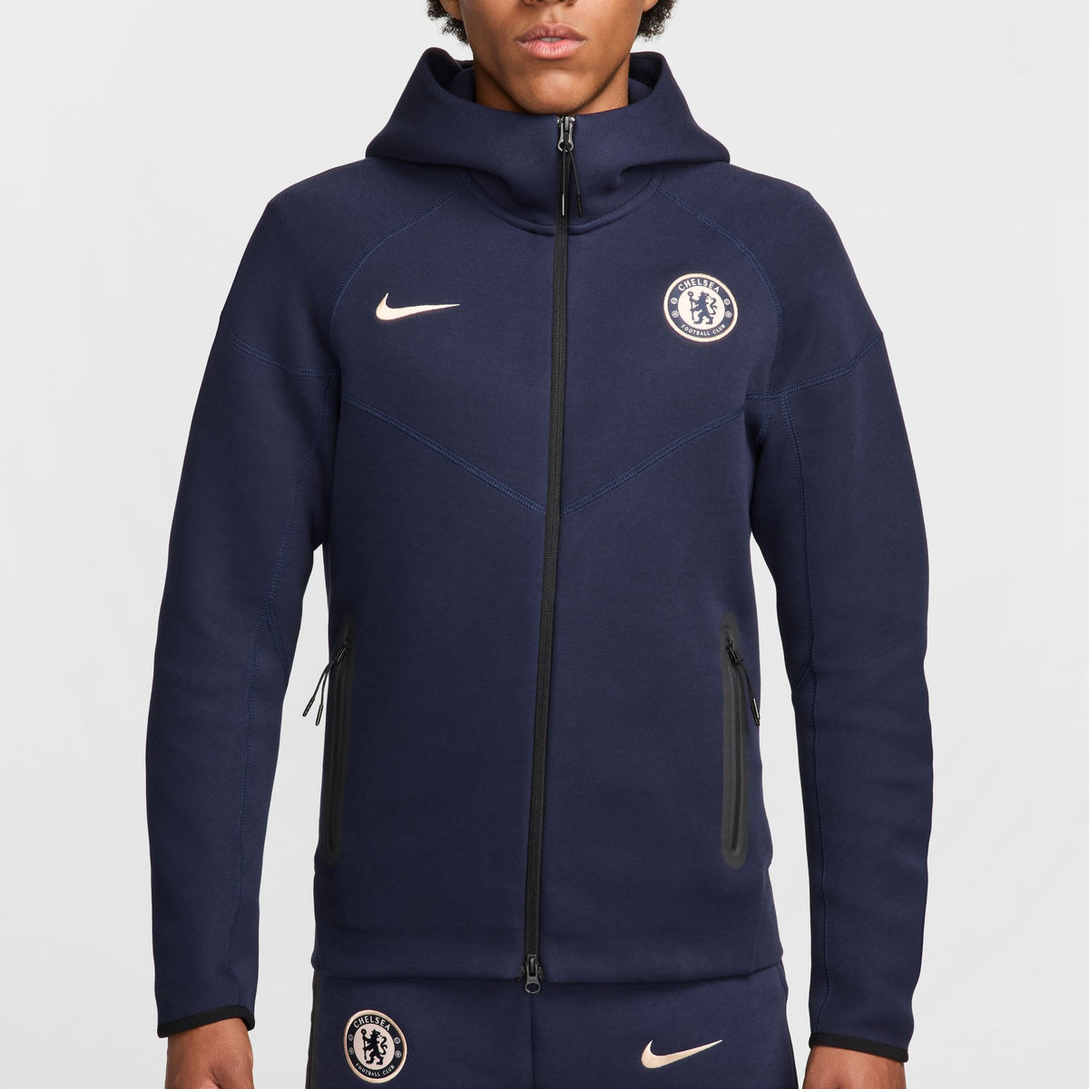 Nike Chelsea FC Tech Fleece Windrunner Men's Soccer Full-Zip Hoodie - FZ4175-452-NIKE by Nike | Available at Niky's Sports