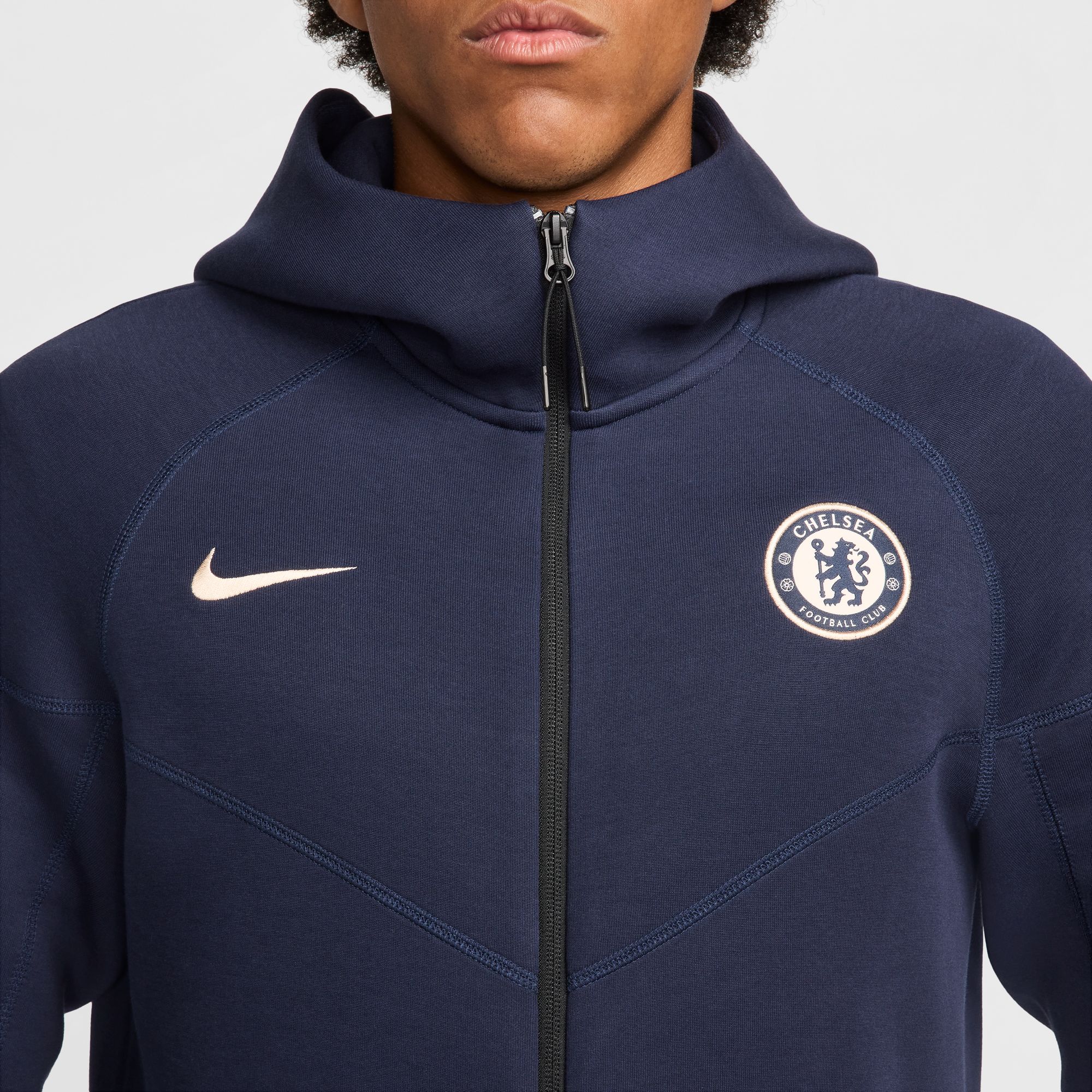 Nike Chelsea FC Tech Fleece Windrunner Men's Soccer Full-Zip Hoodie - FZ4175-452-NIKE by Nike | Available at Niky's Sports