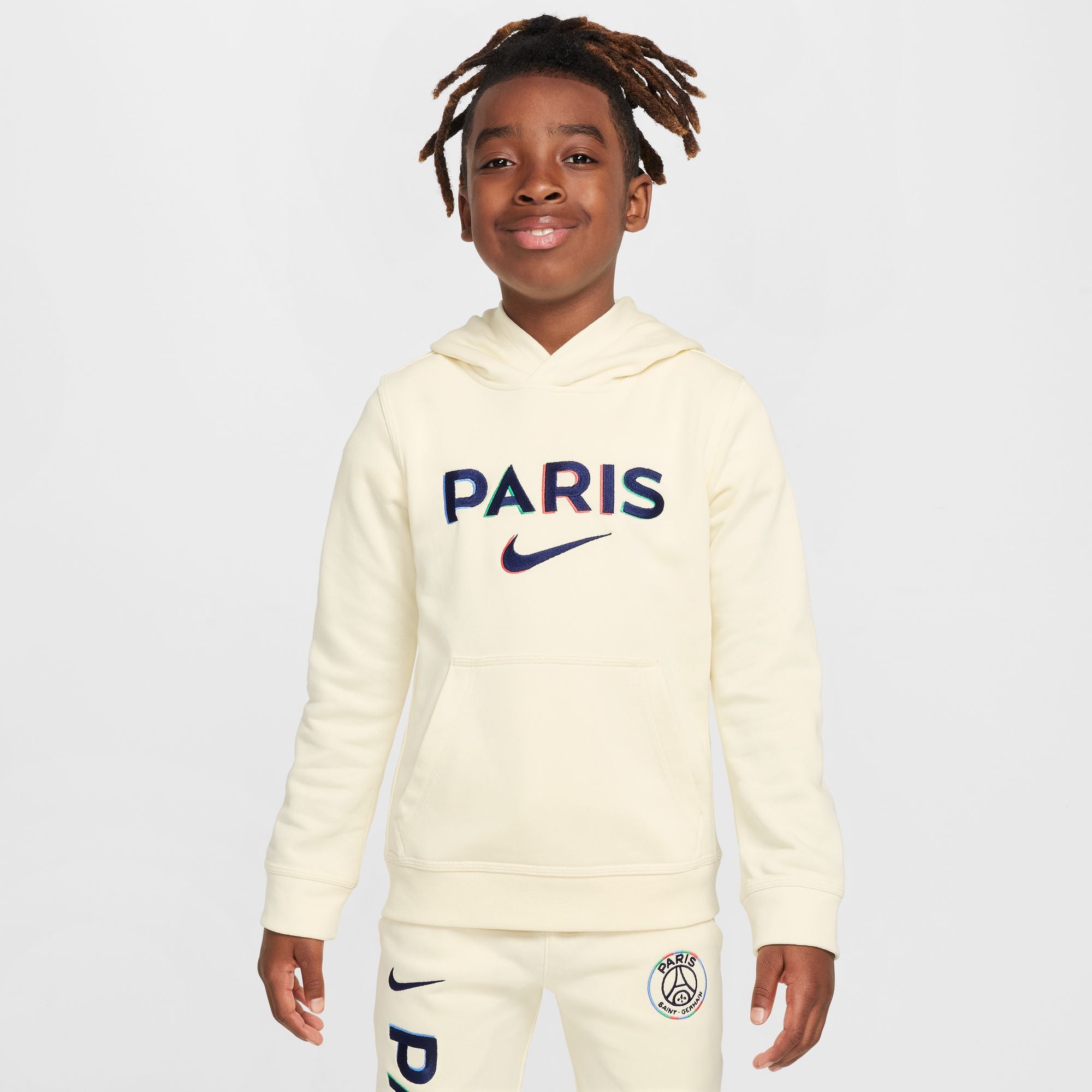 Nike Paris Saint-Germain Club Big Kids' (Boys') Soccer Pullover Hoodie - FZ8538-113-NIKE by Nike | Available at Niky's Sports