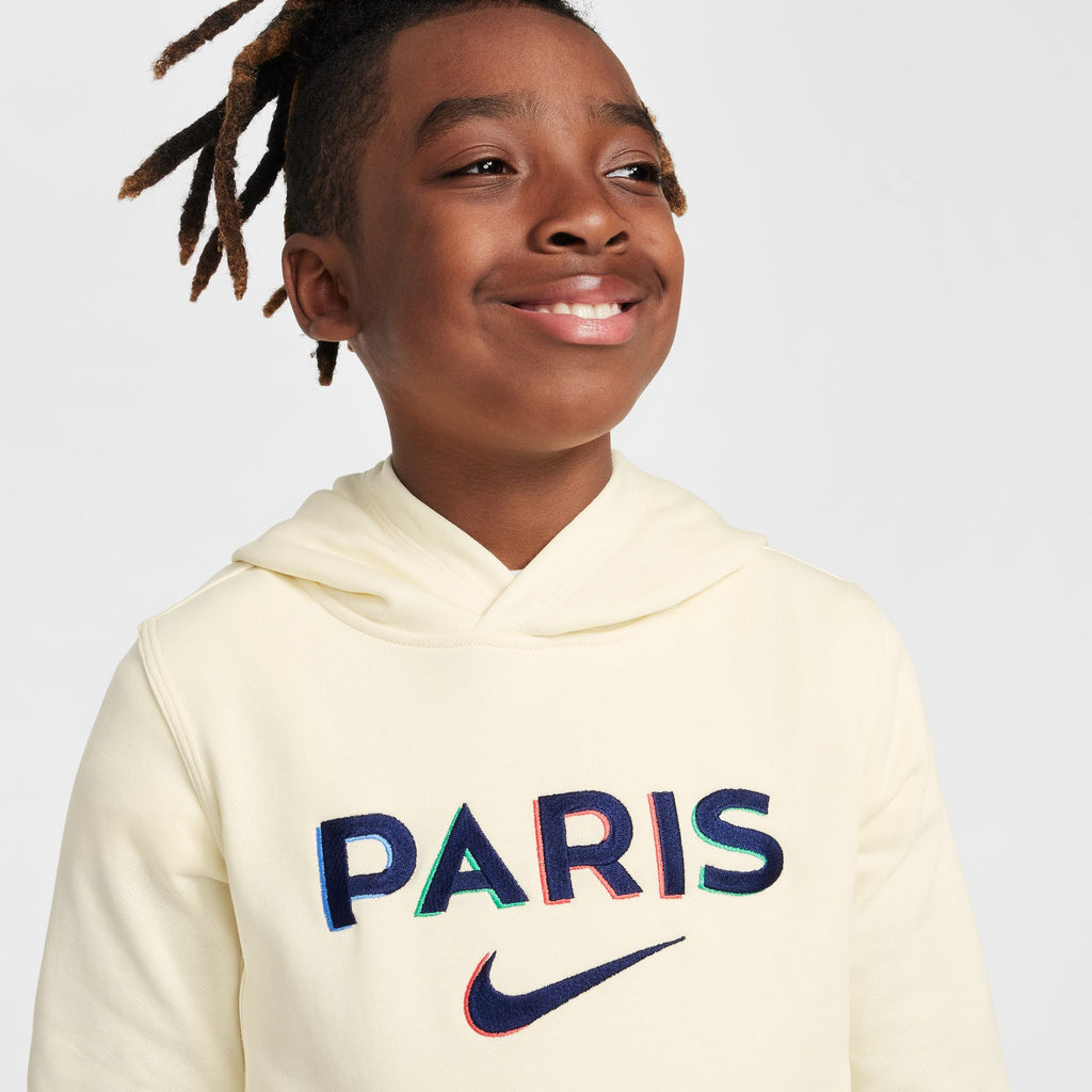 Nike Paris Saint-Germain Club Big Kids' (Boys') Soccer Pullover Hoodie - FZ8538-113-NIKE by Nike | Available at Niky's Sports