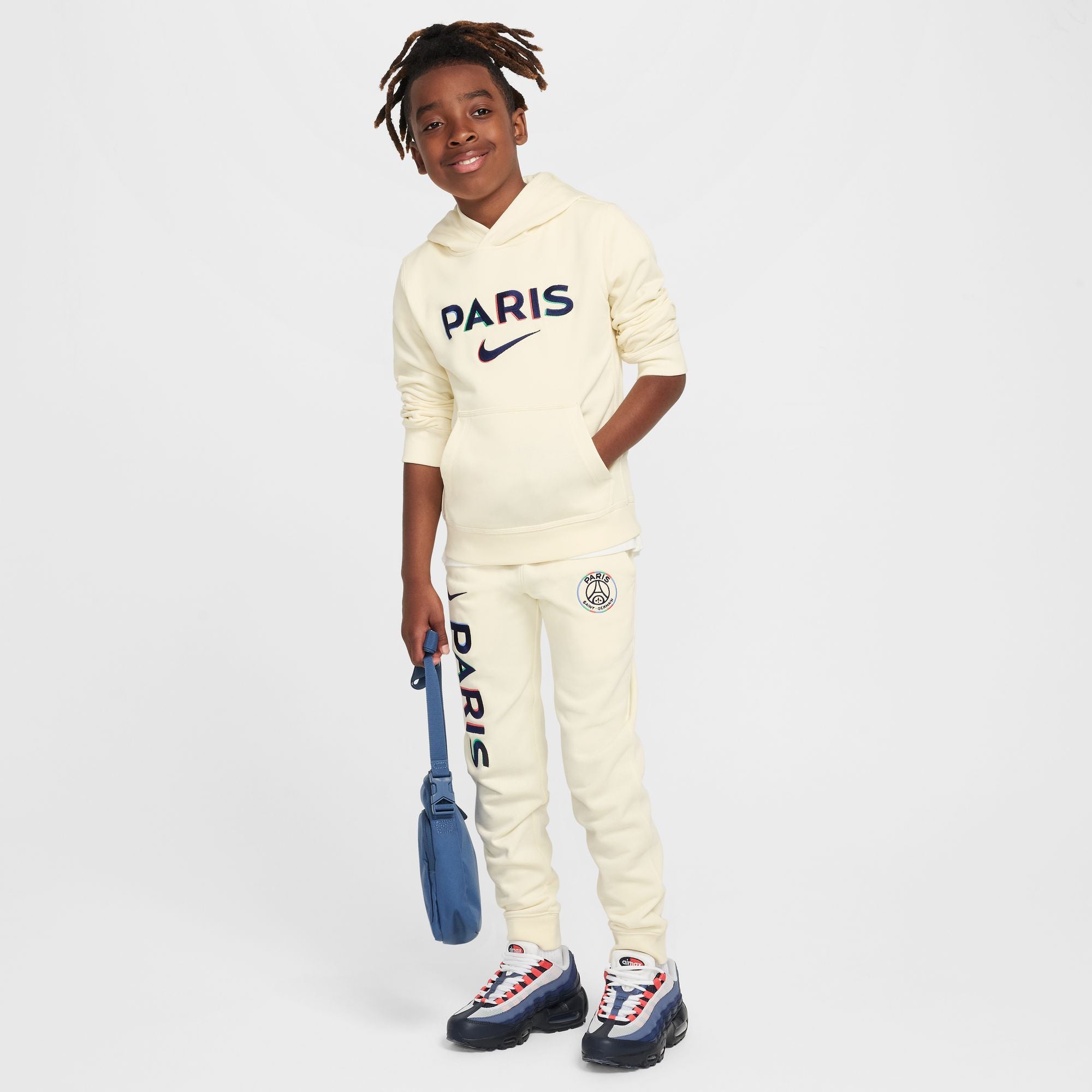 Nike Paris Saint-Germain Club Big Kids' (Boys') Soccer Pullover Hoodie - FZ8538-113-NIKE by Nike | Available at Niky's Sports