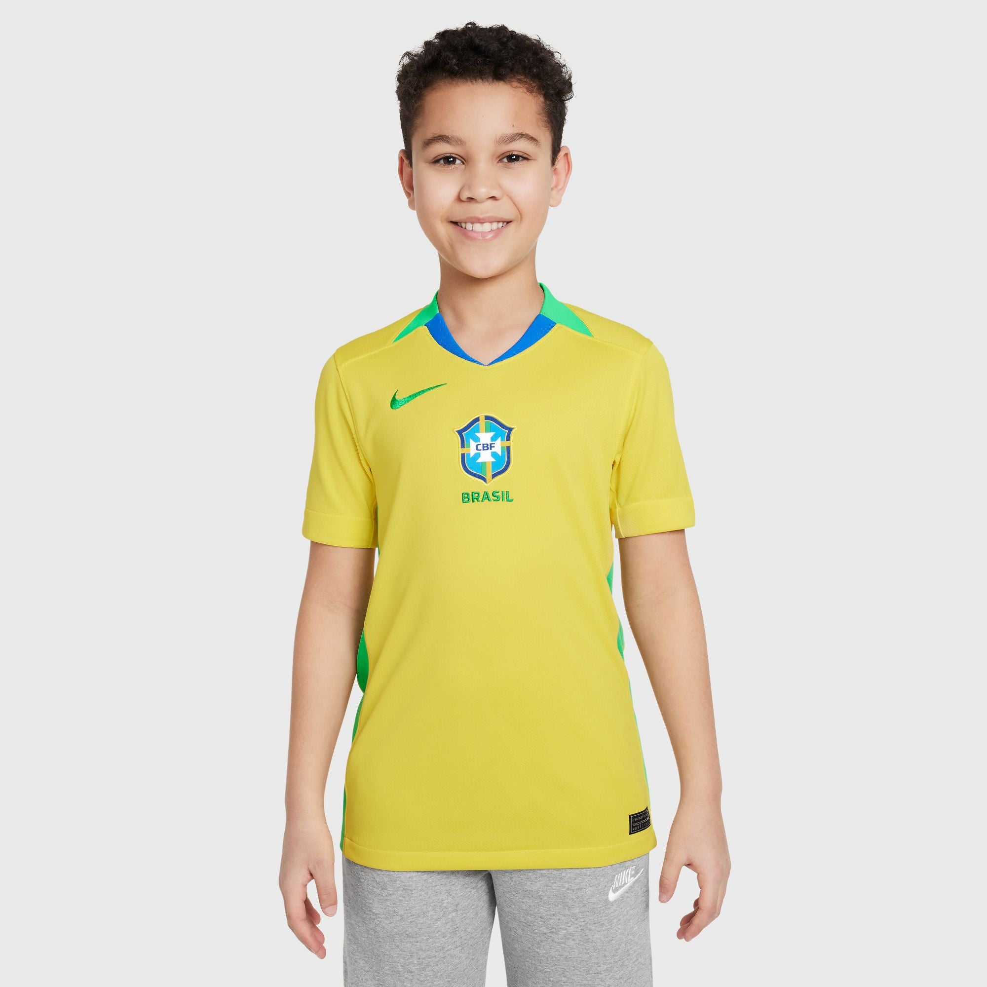 Nike Brazil 2025 Stadium Home (Women's Team) Big Kids' Dri-FIT Soccer Replica Jersey