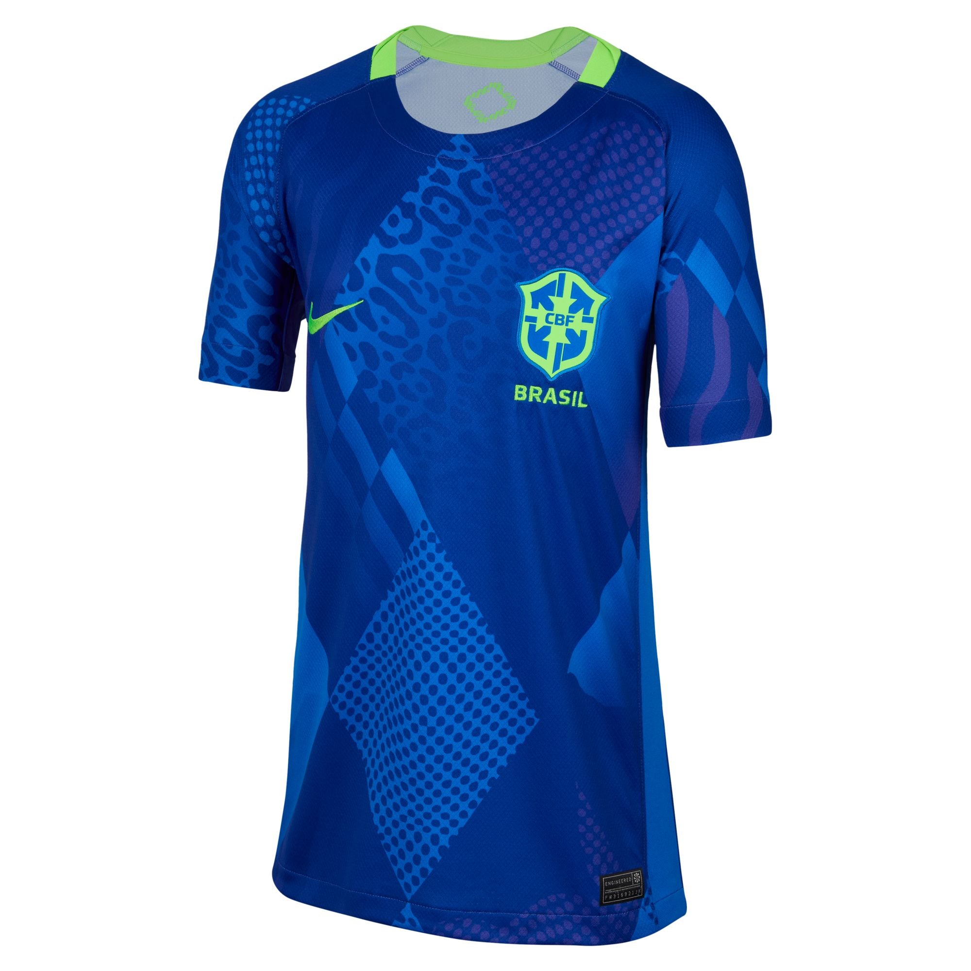 Nike Brazil 2025 Stadium Away (Women's Team) Big Kids' Dri-FIT Soccer Replica Jersey - FZ9195-458-NIKE by Nike | Available at Niky's Sports
