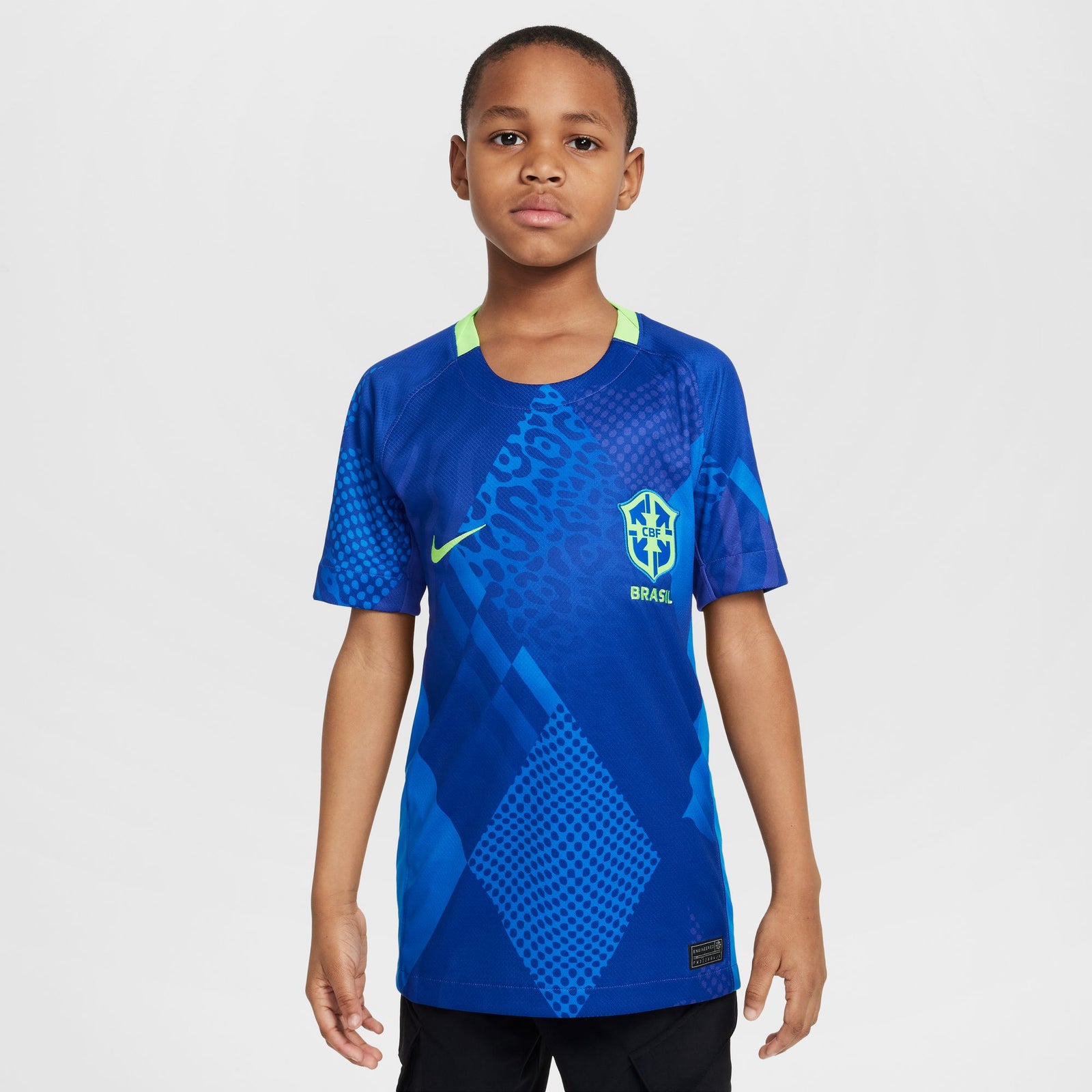 Nike Brazil 2025 Stadium Away (Women's Team) Big Kids' Dri-FIT Soccer Replica Jersey - FZ9195-458-NIKE by Nike | Available at Niky's Sports