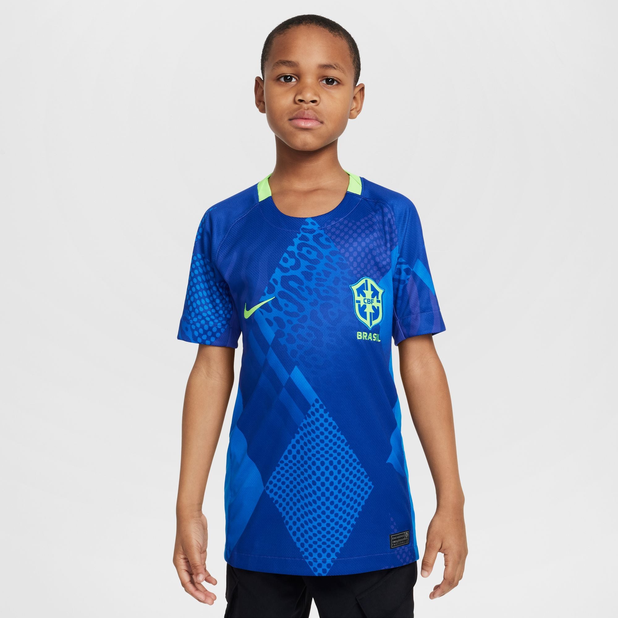 Nike Brazil 2025 Stadium Away (Women's Team) Big Kids' Dri-FIT Soccer Replica Jersey - FZ9195-458-NIKE by Nike | Available at Niky's Sports