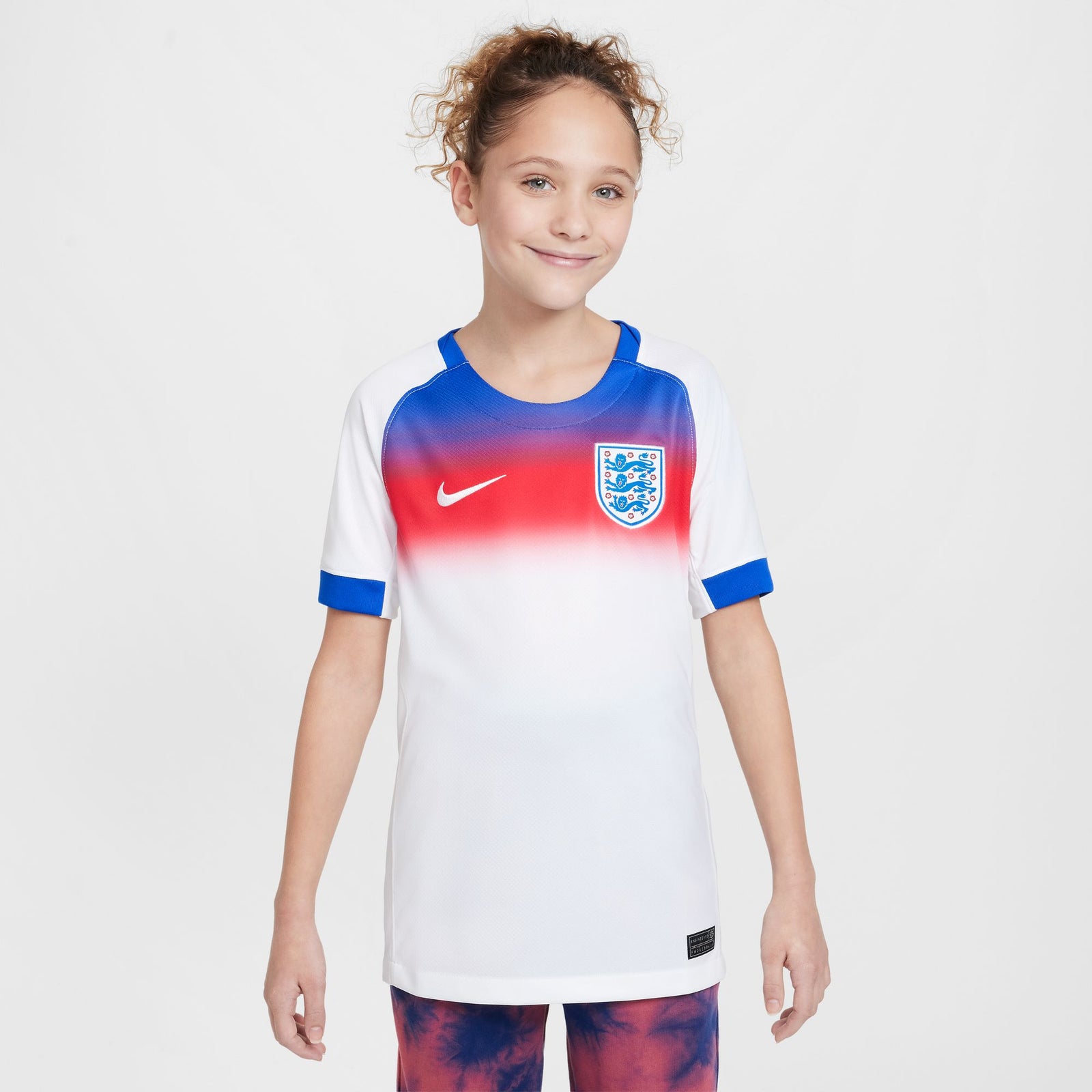 Nike England 2025 Stadium Home (Women's Team) Big Kids' Dri-FIT Soccer Replica Jersey - FZ9197-405-NIKE by Nike | Available at Niky's Sports