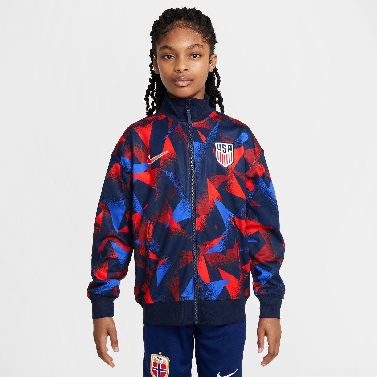 Nike USMNT Academy Pro Big Kids' Dri-FIT Soccer 2025 Anthem Jacket - FZ9411-451-NIKE by Nike | Available at Niky's Sports
