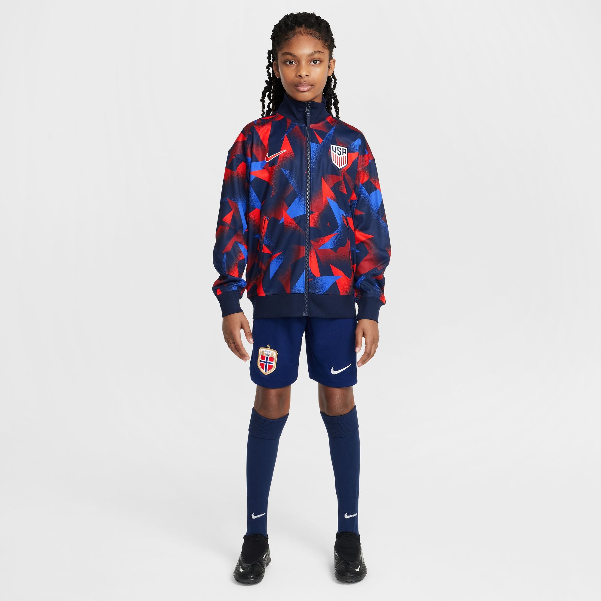 Nike USMNT Academy Pro Big Kids' Dri-FIT Soccer 2025 Anthem Jacket - FZ9411-451-NIKE by Nike | Available at Niky's Sports